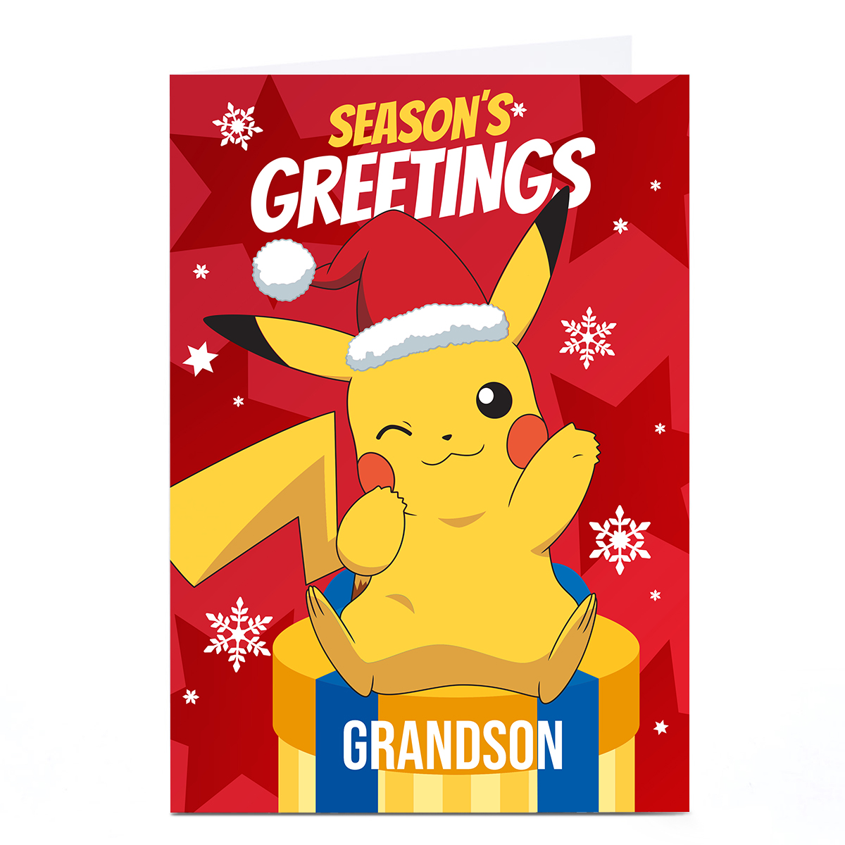 Personalised Pokemon Christmas Card - Grandson