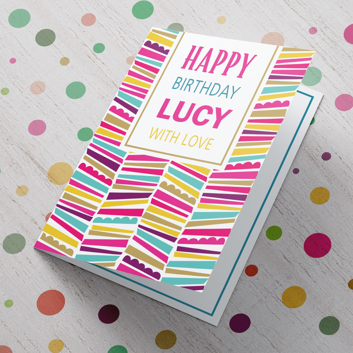 Personalised Birthday Card - Multicoloured Pattern