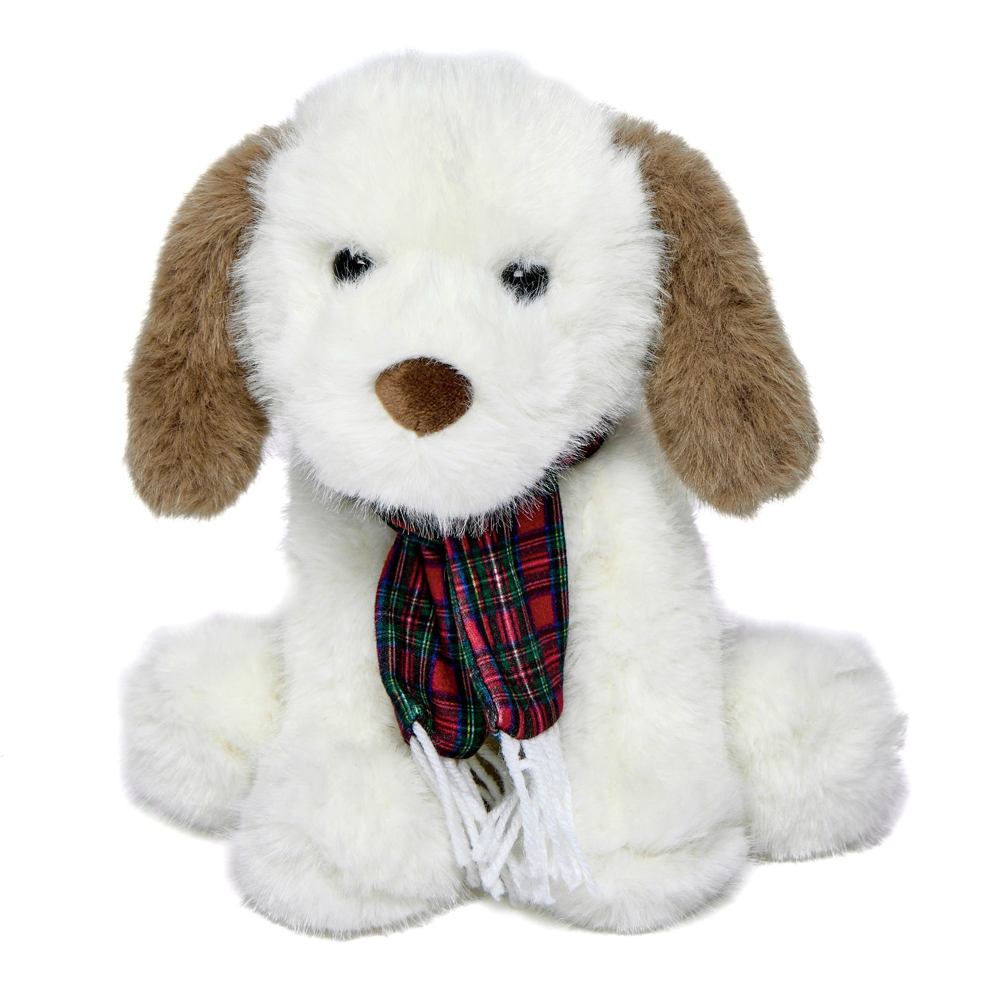 Small Puppy In Tartan Scarf Soft Toy