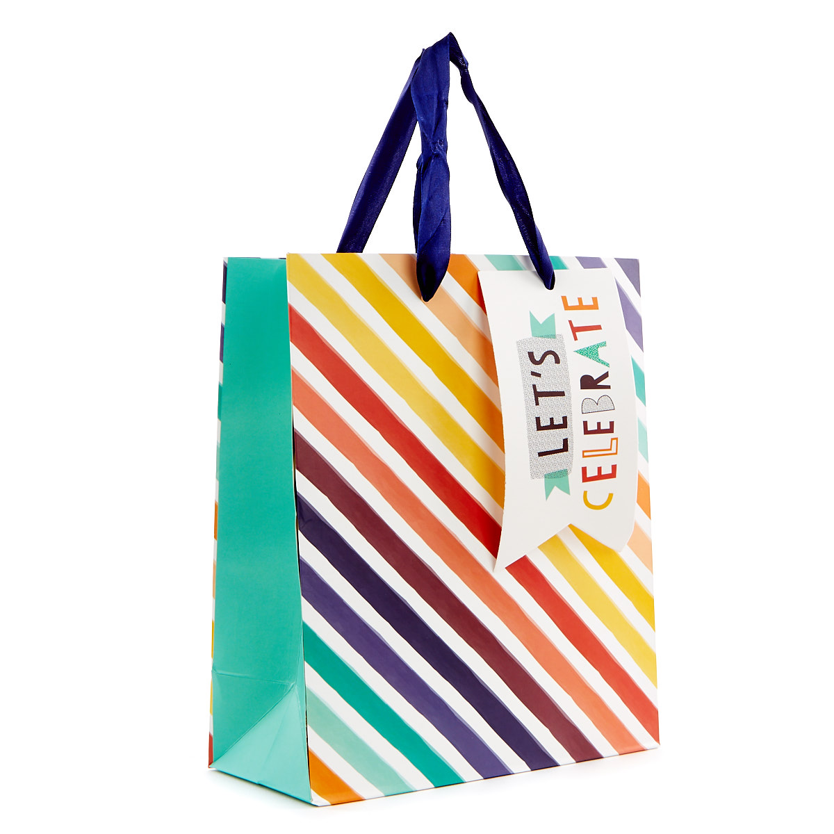 Medium Portrait Gift Bag - Rainbow, Let's Celebrate