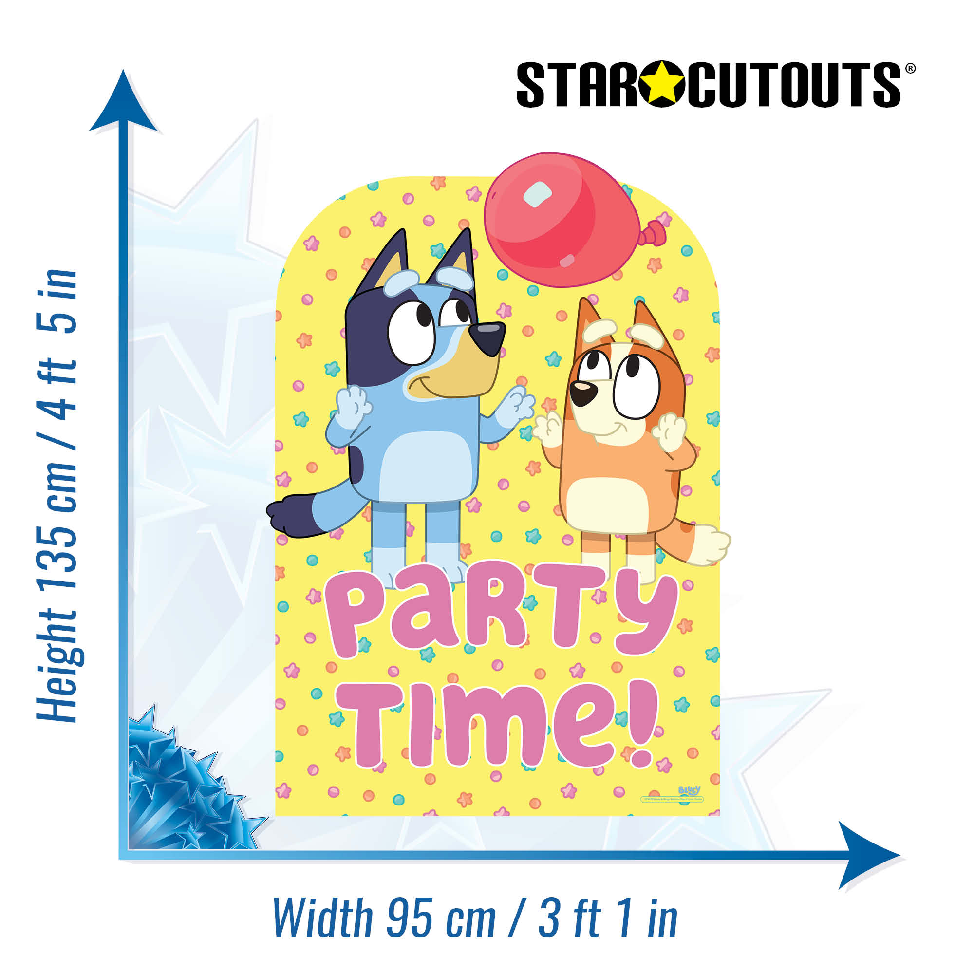 Bluey & Bingo Party Time Medium Backdrop Cardboard Cutout