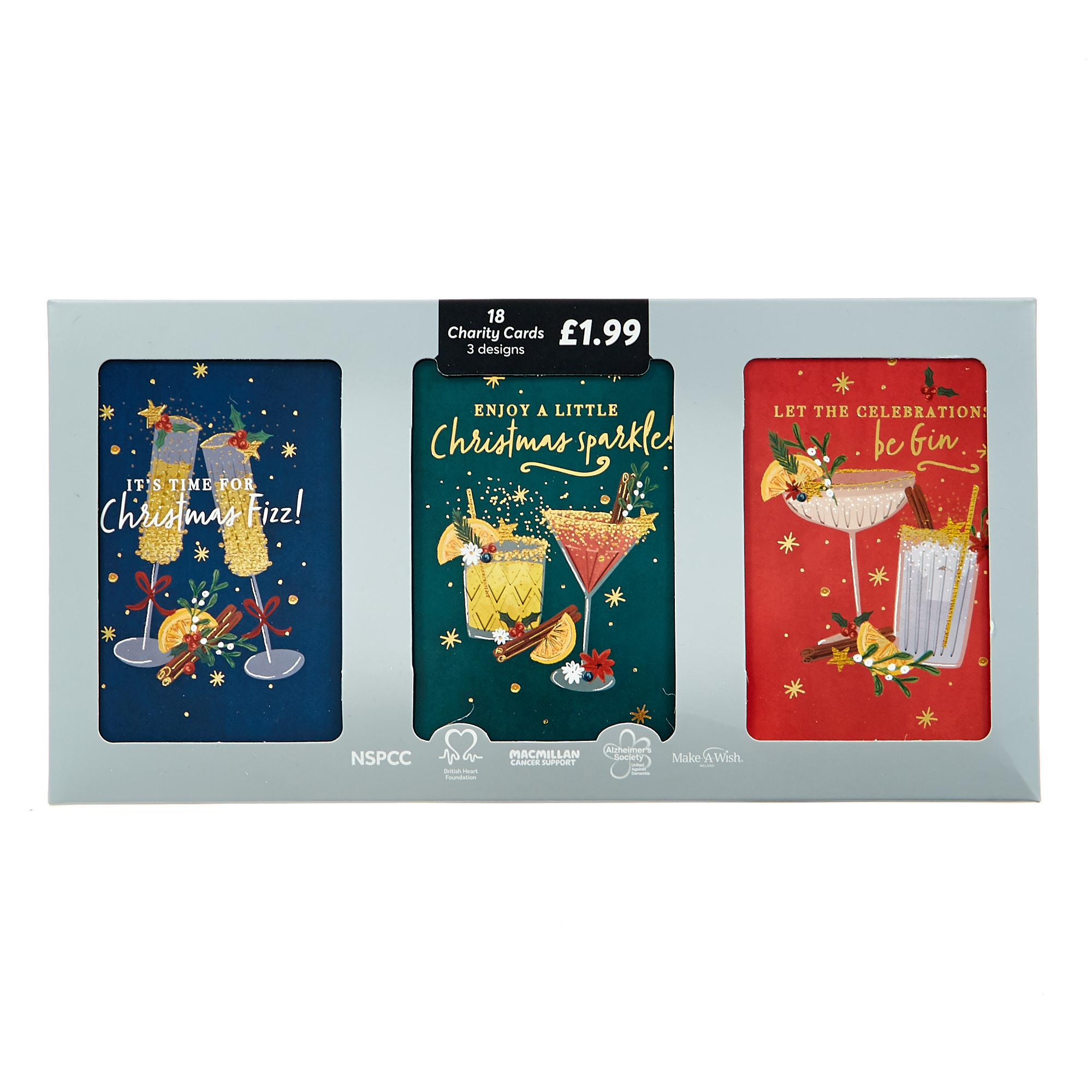 18 Cocktail Charity Christmas Cards - 3 designs