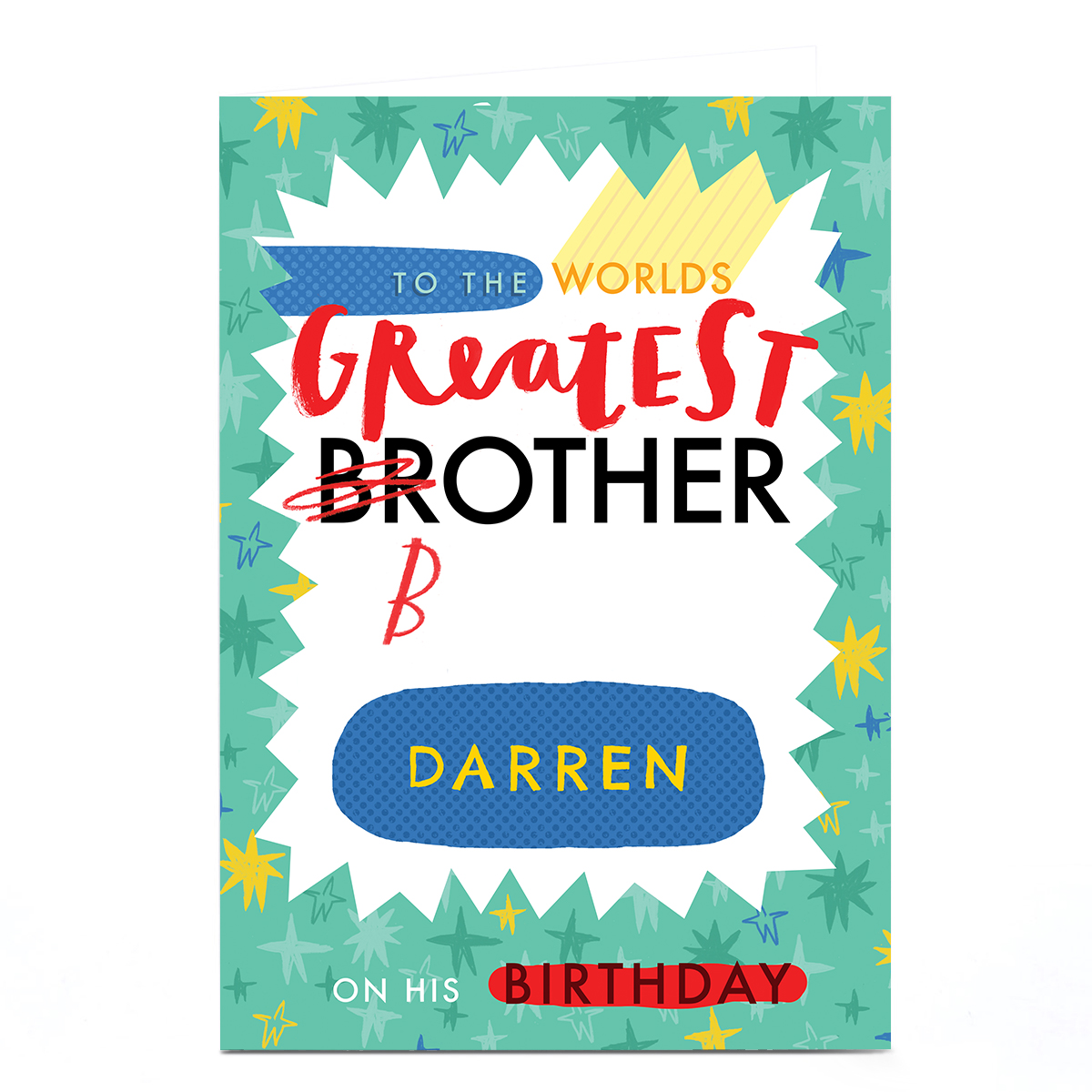 Personalised Jordan Wray Birthday Card - Brother