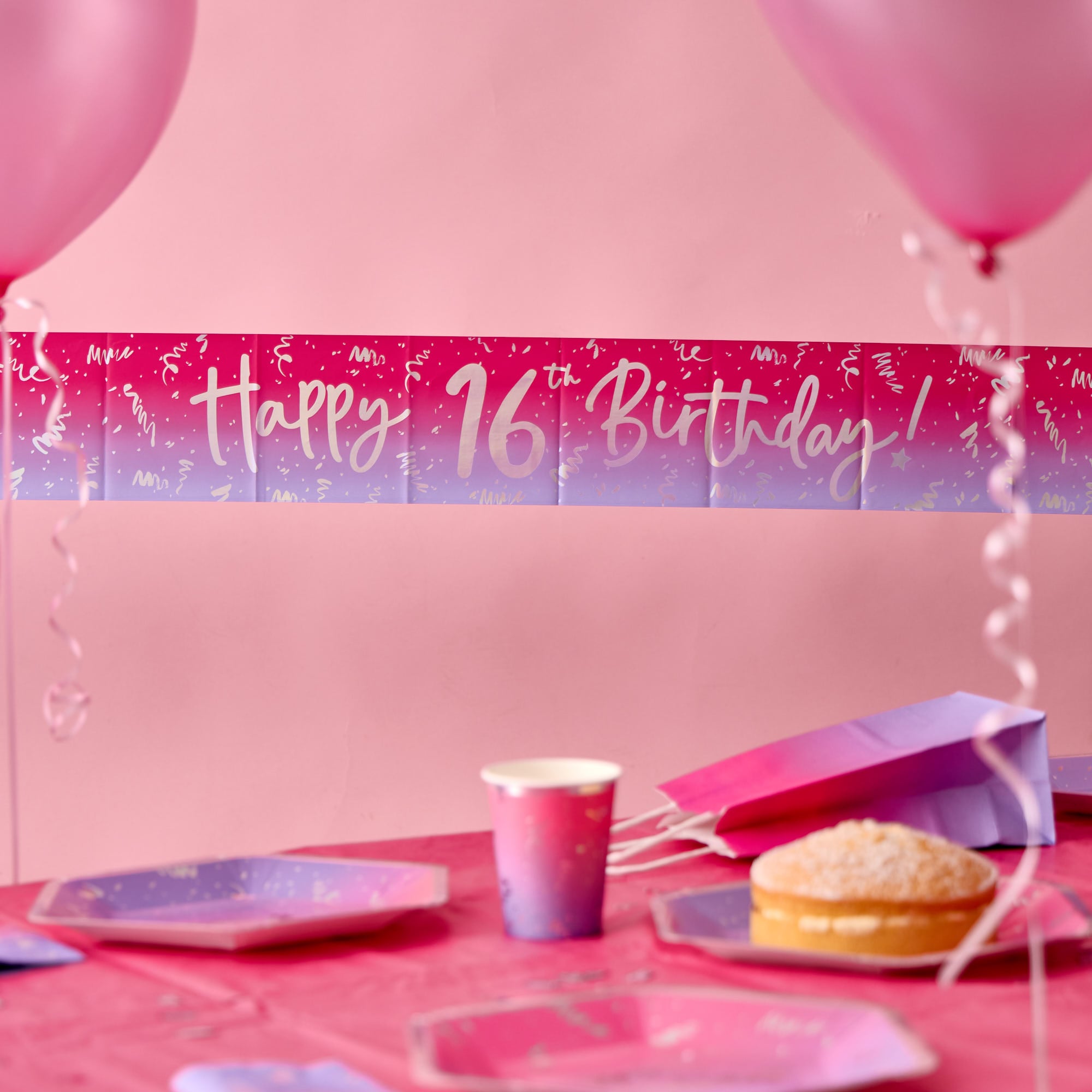 Happy 16th Birthday Banner - Pink