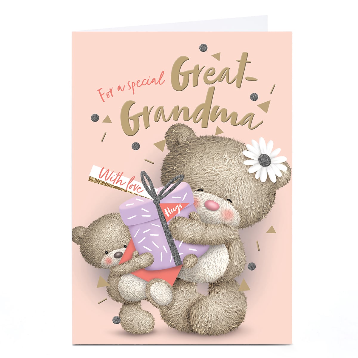 Hugs Birthday Card - Bear Present For a Special Great Grandma