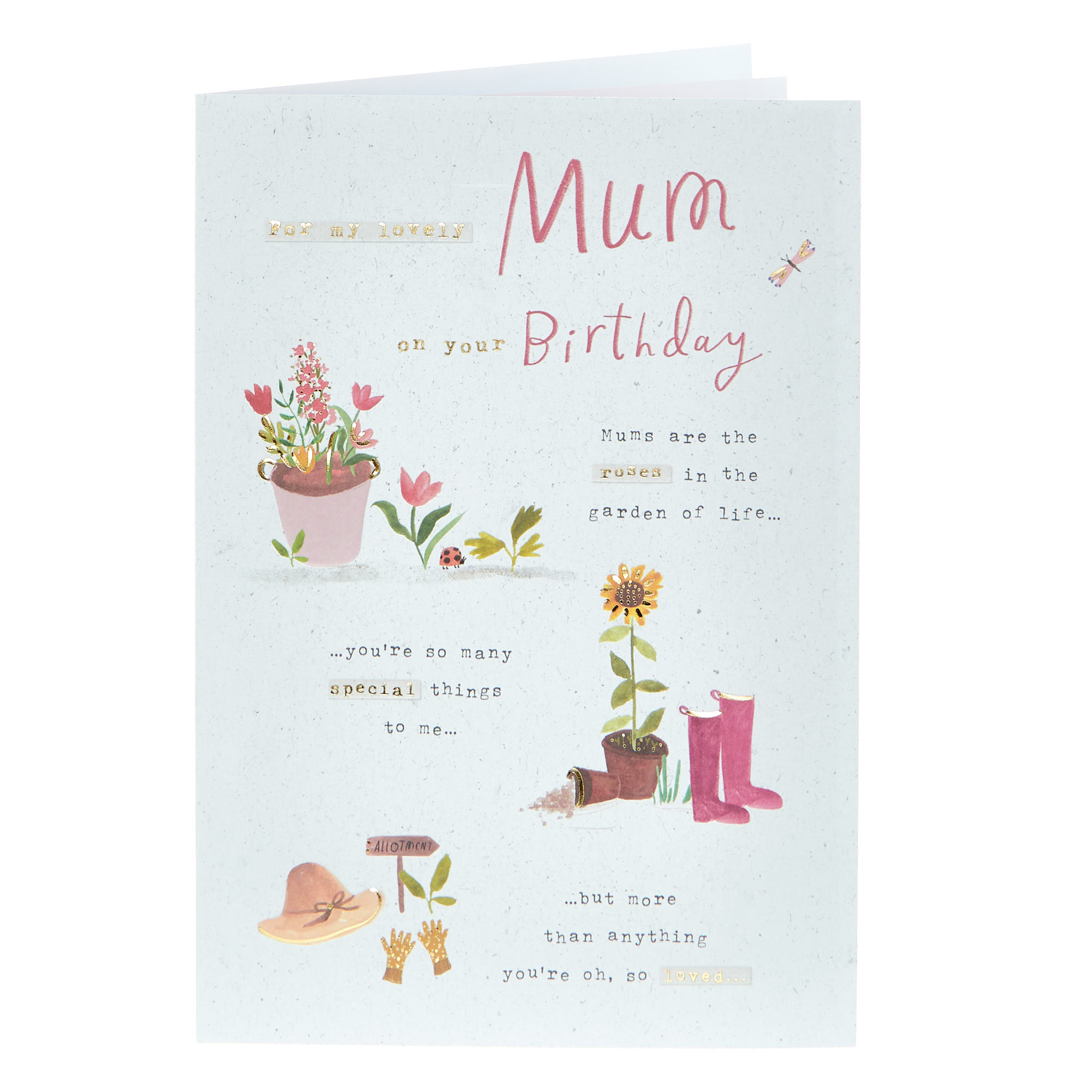 Birthday Card - Lovely Mum Gardening