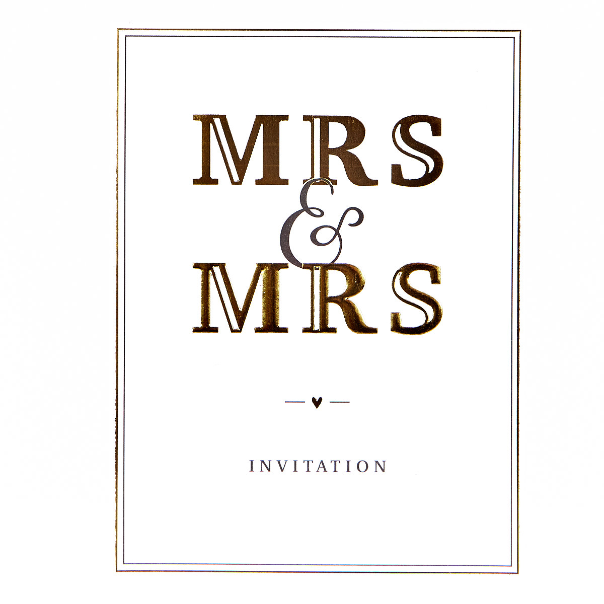 Wedding Invitations, Mrs & Mrs - Pack of 12