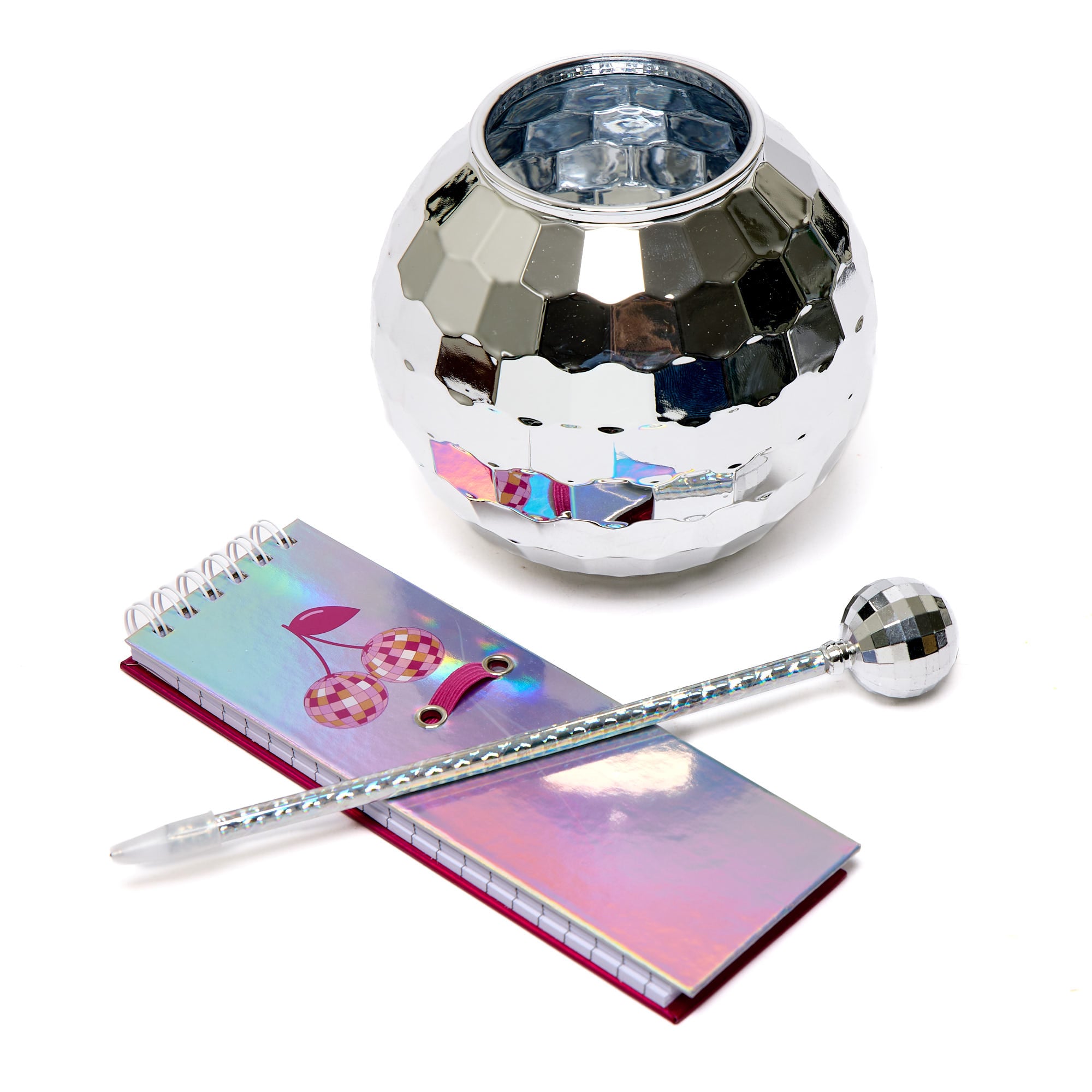 Cowgirl Disco Ball Pen Pot, Notepad & Pen