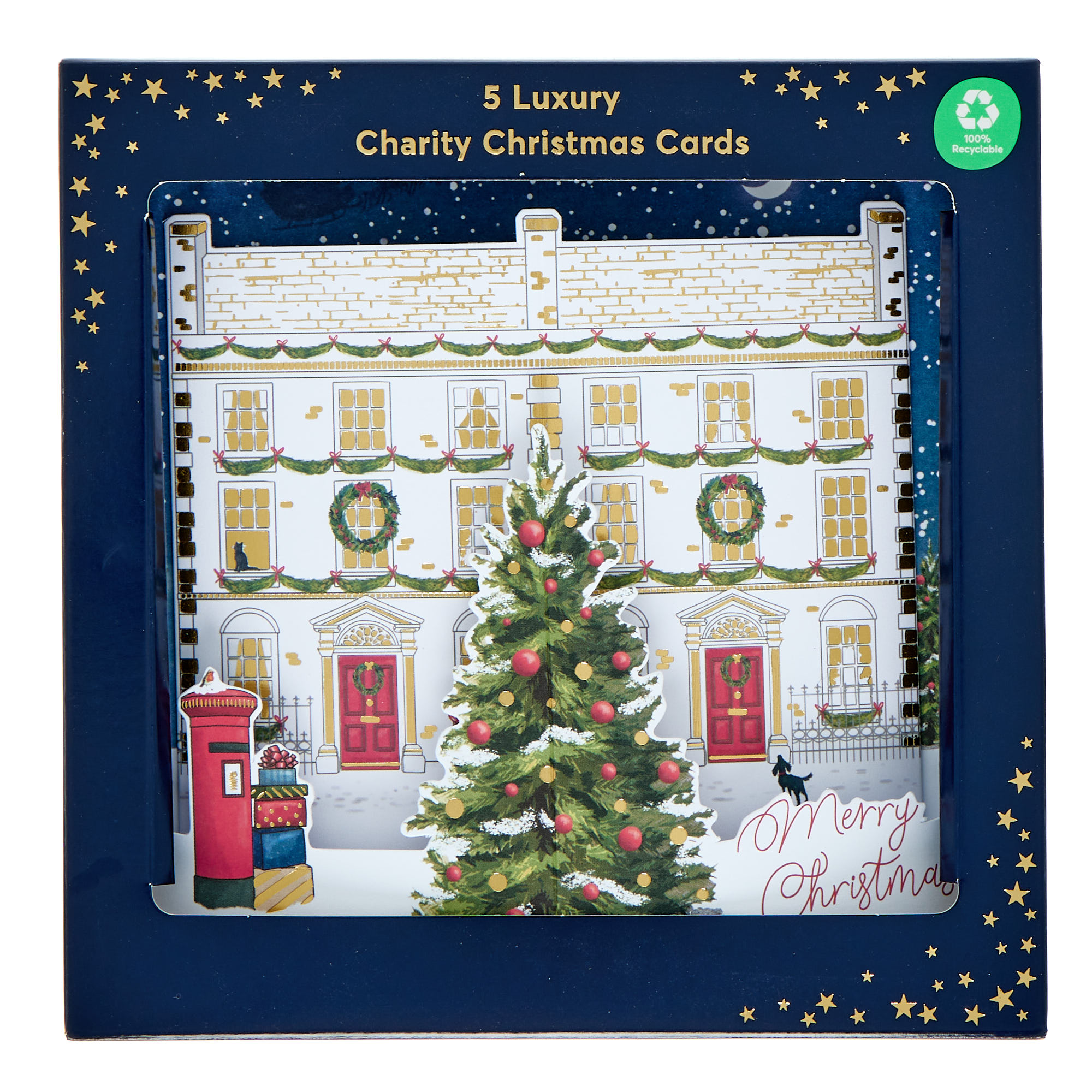 5 Luxury Charity Christmas Cards - Festive Homes (1 Design)
