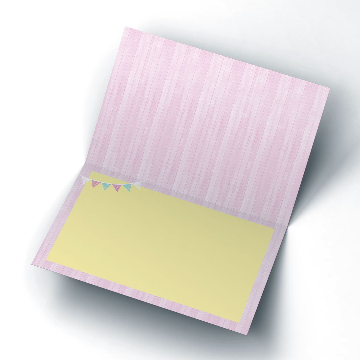 Photo Birthday Card - Cousin, Yellow & Pink Bunting