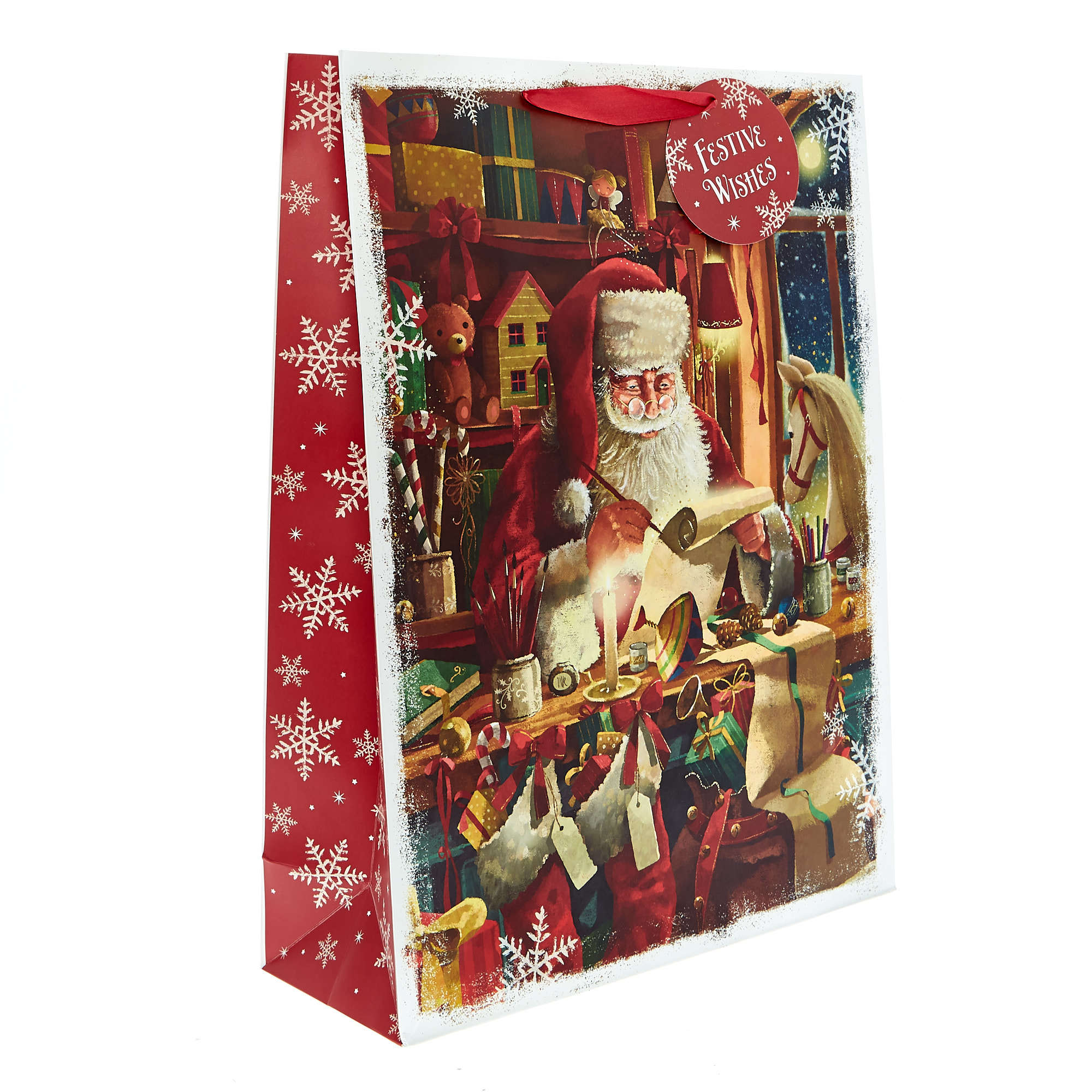 Extra Large Portrait Traditional Santa Christmas Gift Bag