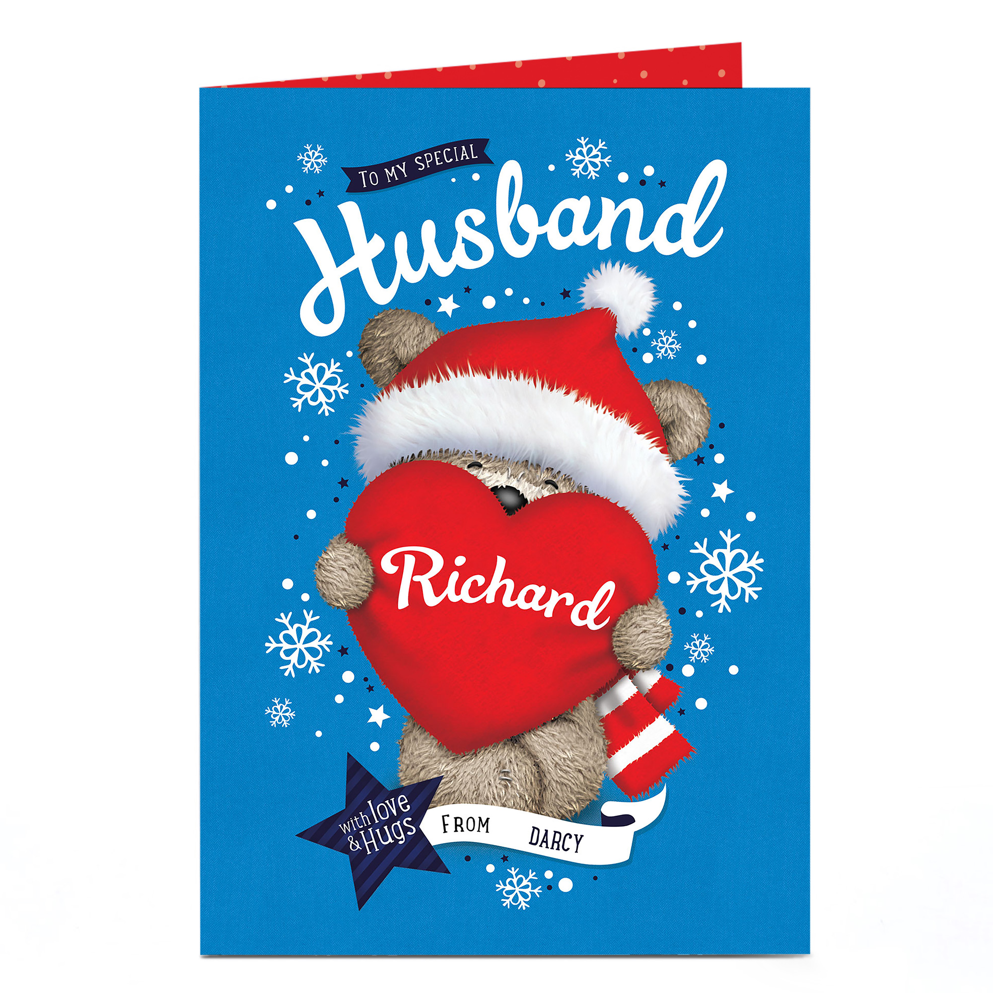 Personalised Hugs Christmas Card - To My Special Husband