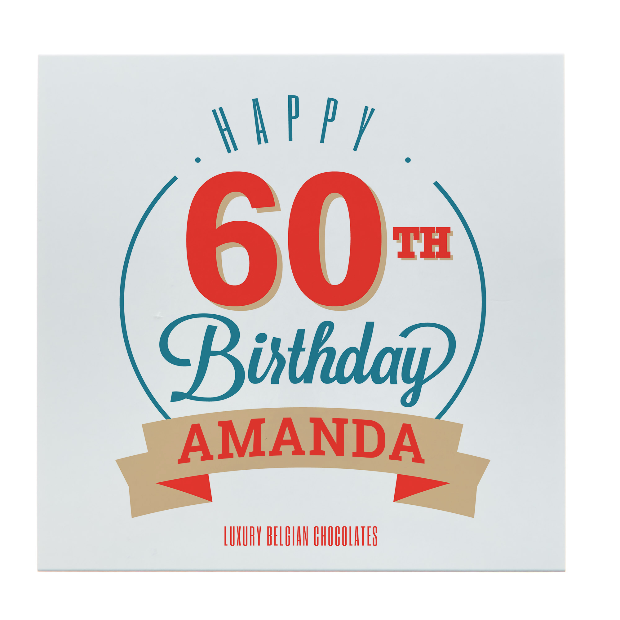Personalised Belgian Chocolates - Happy 60th Birthday