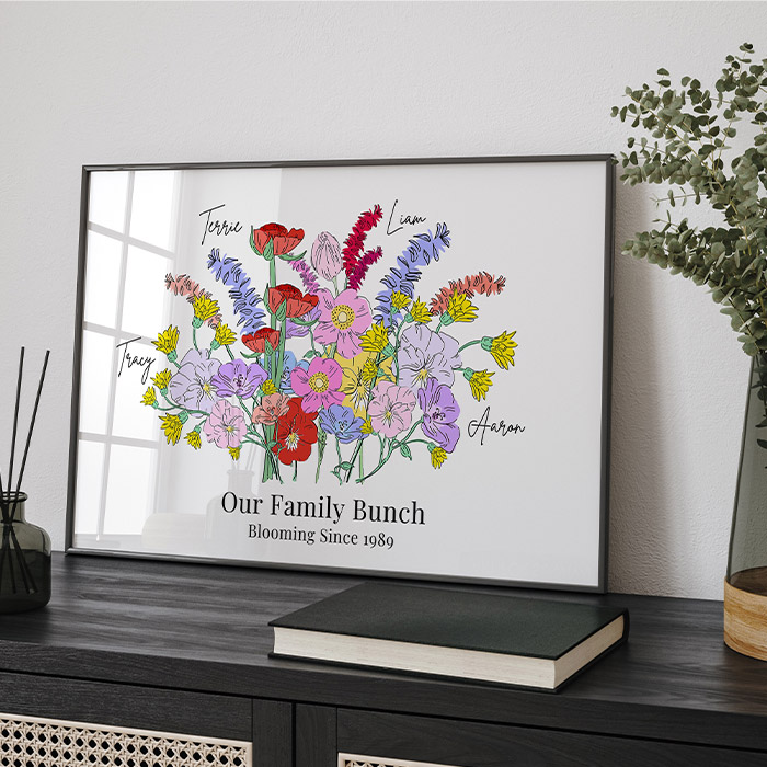 Personalised Family Flower Bunch Print