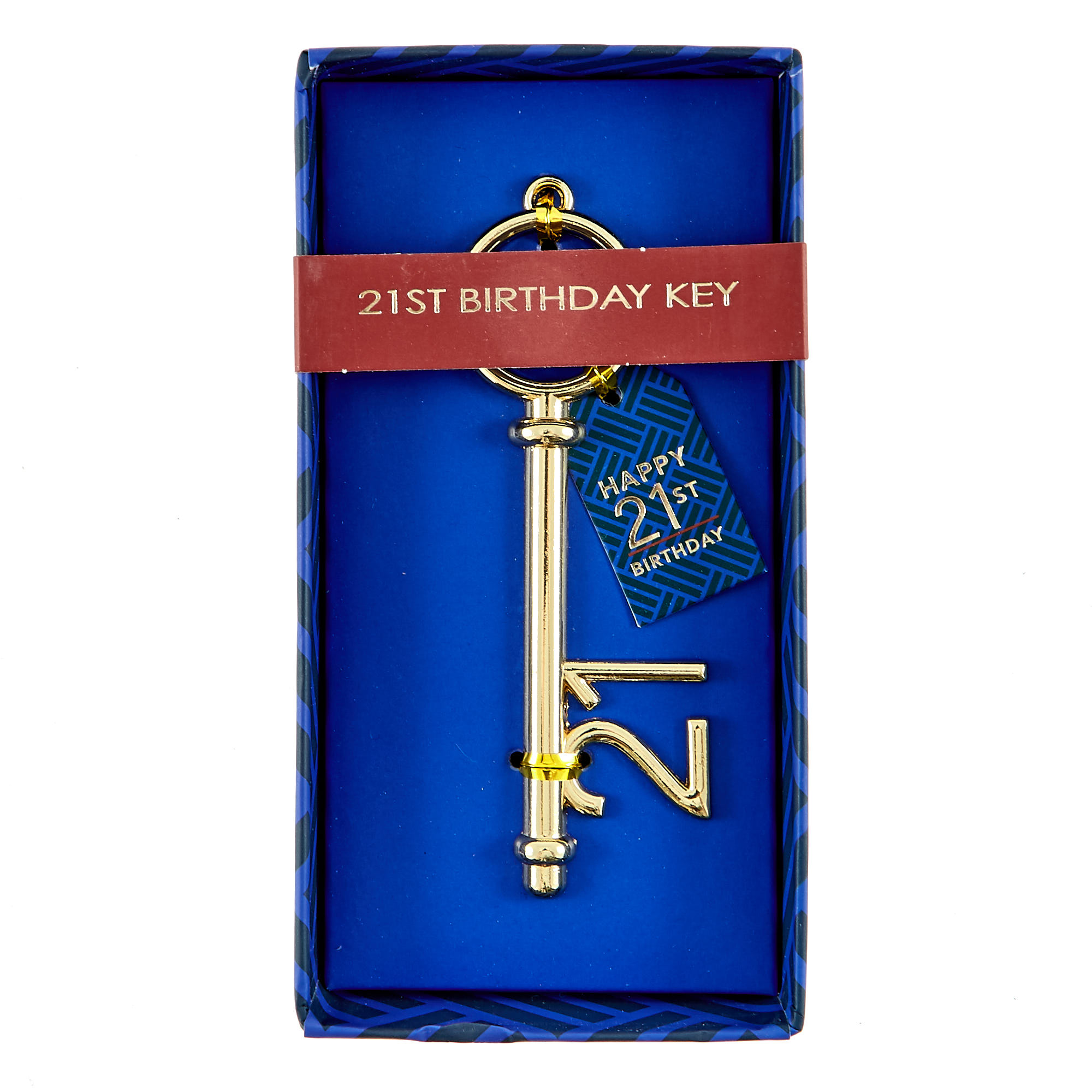 Blue 21st Birthday Key