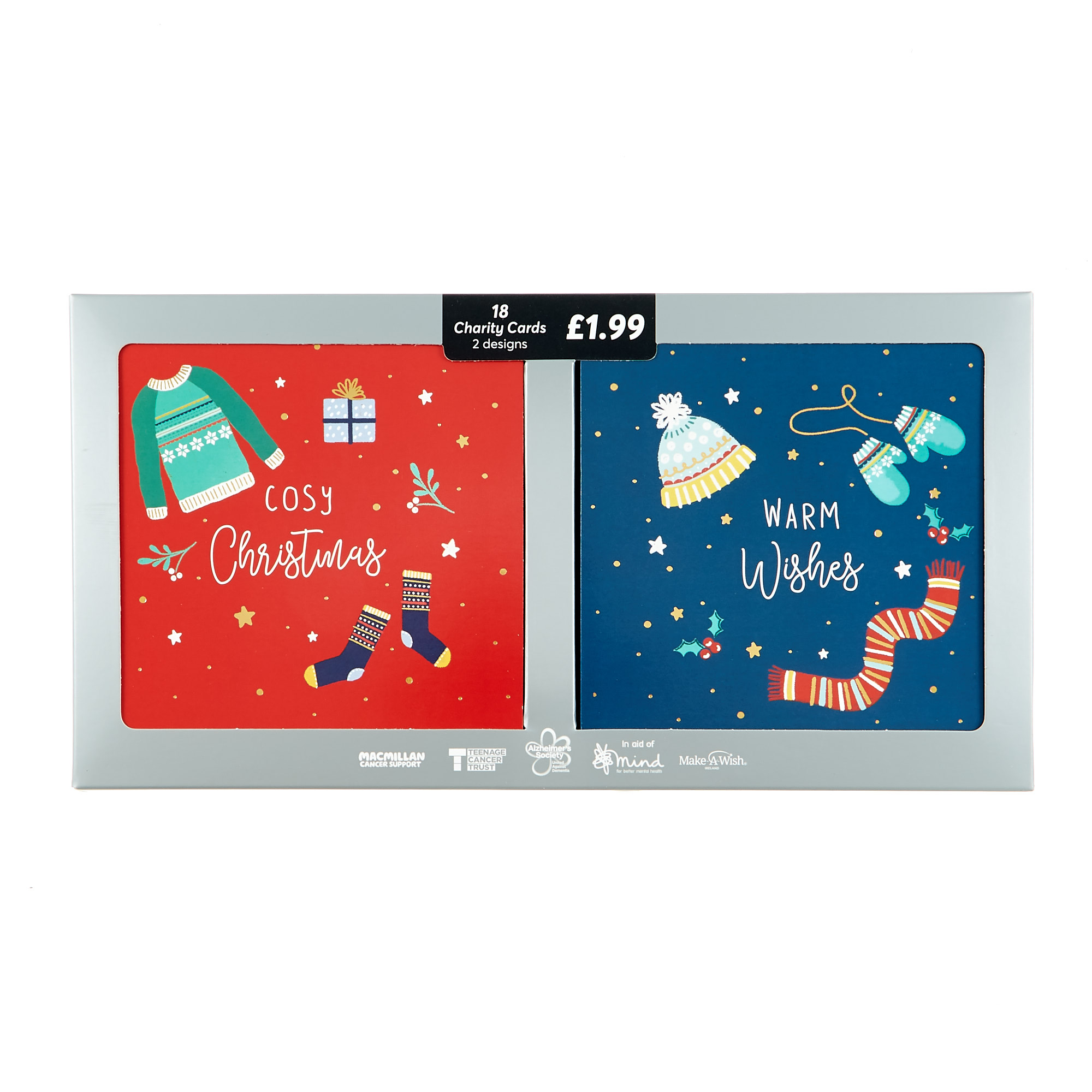 18 Charity Christmas Cards - Cosy & Warm (2 Designs)