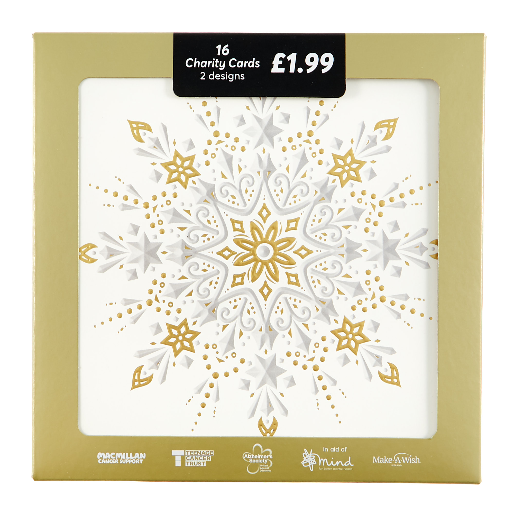 16 Charity Christmas Cards - Snowflakes (2 Designs)