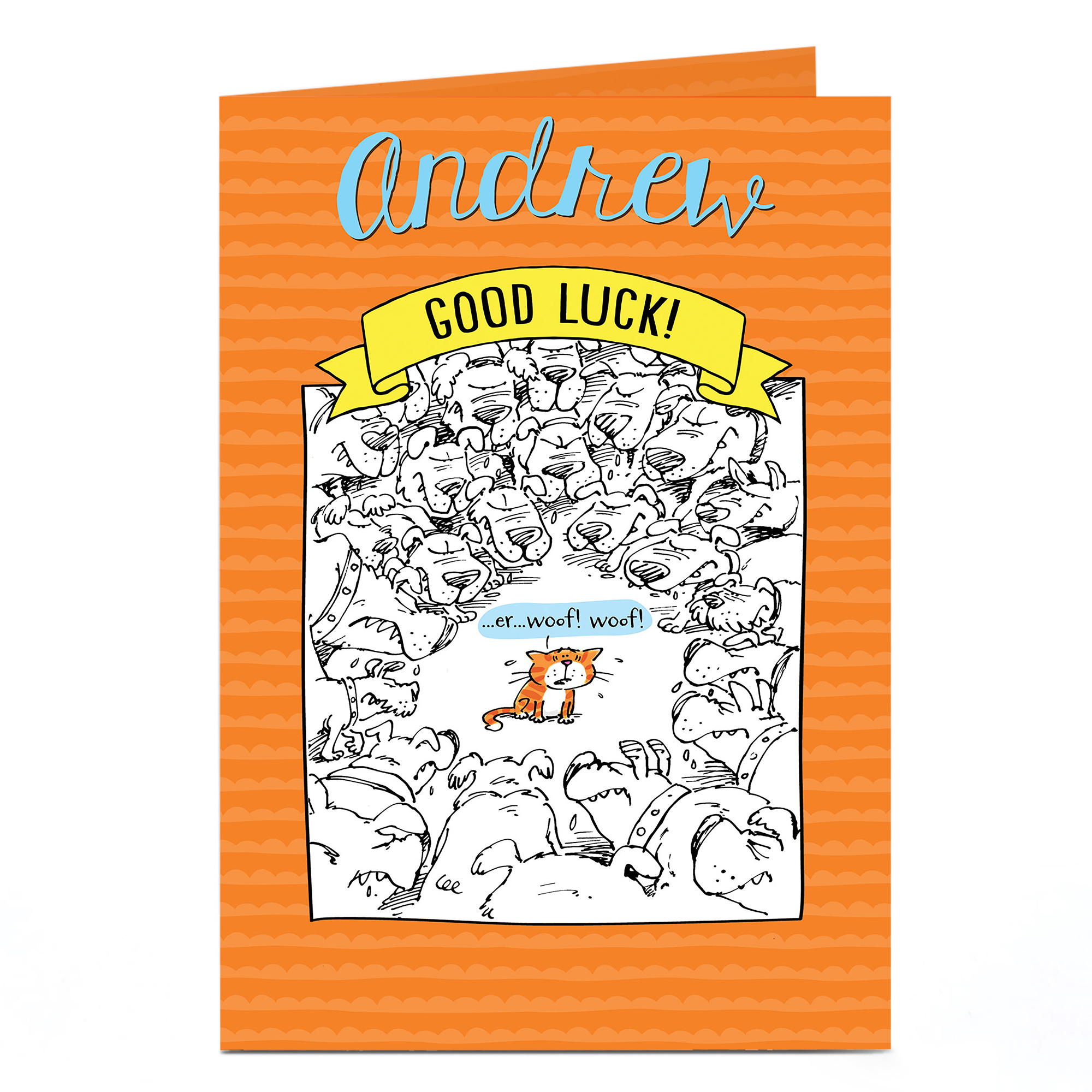 Personalised Good Luck Card - Cats & Dogs Comic