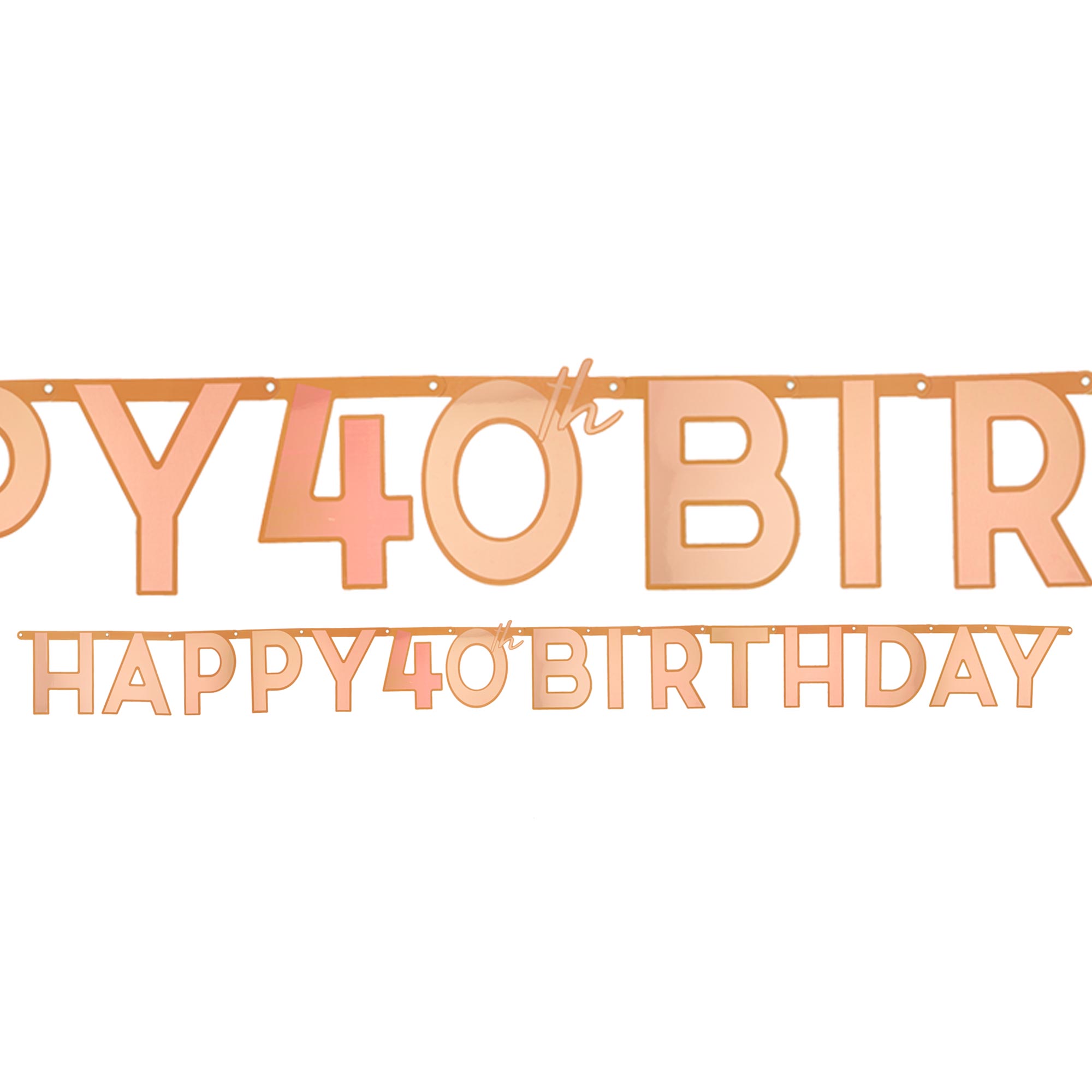 Rose Gold 40th Birthday Letter Banner