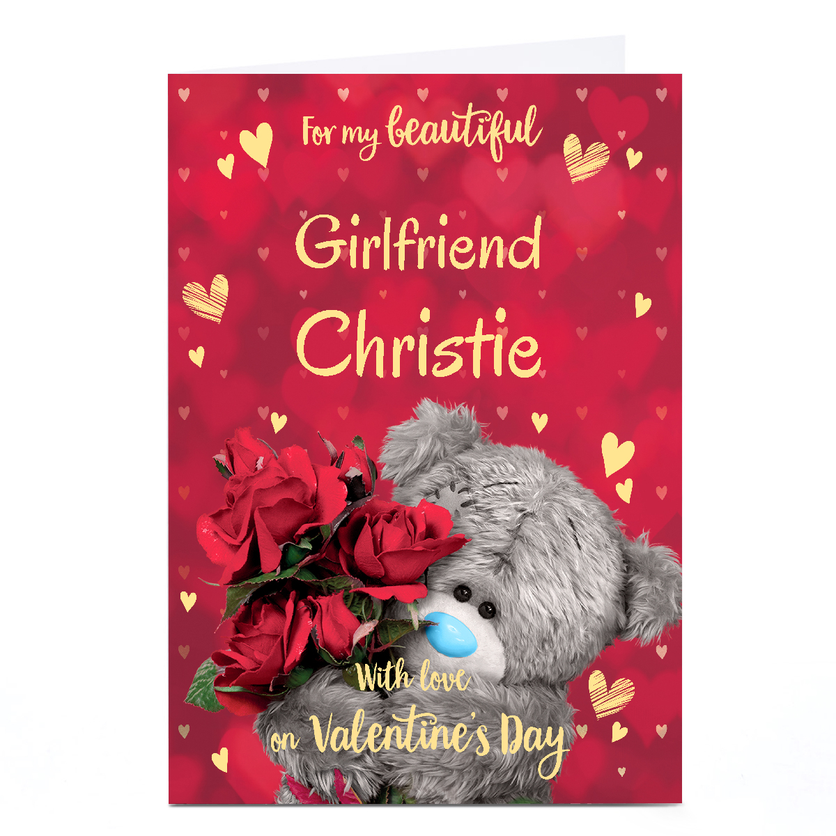 Personalised Tatty Teddy Valentine's Day Card - For My Beautiful Girlfriend