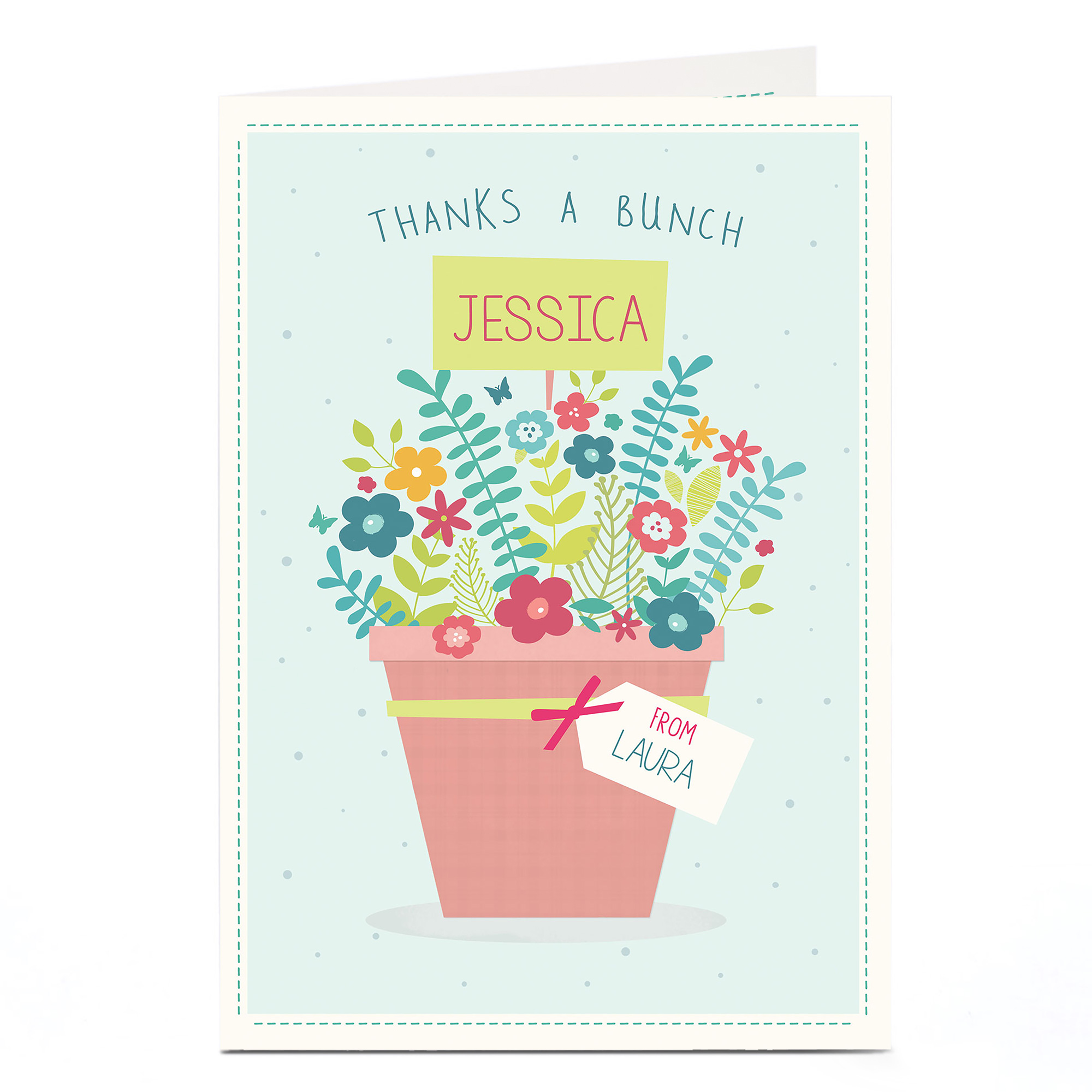 Personalised Thank You Card - Thanks A Bunch