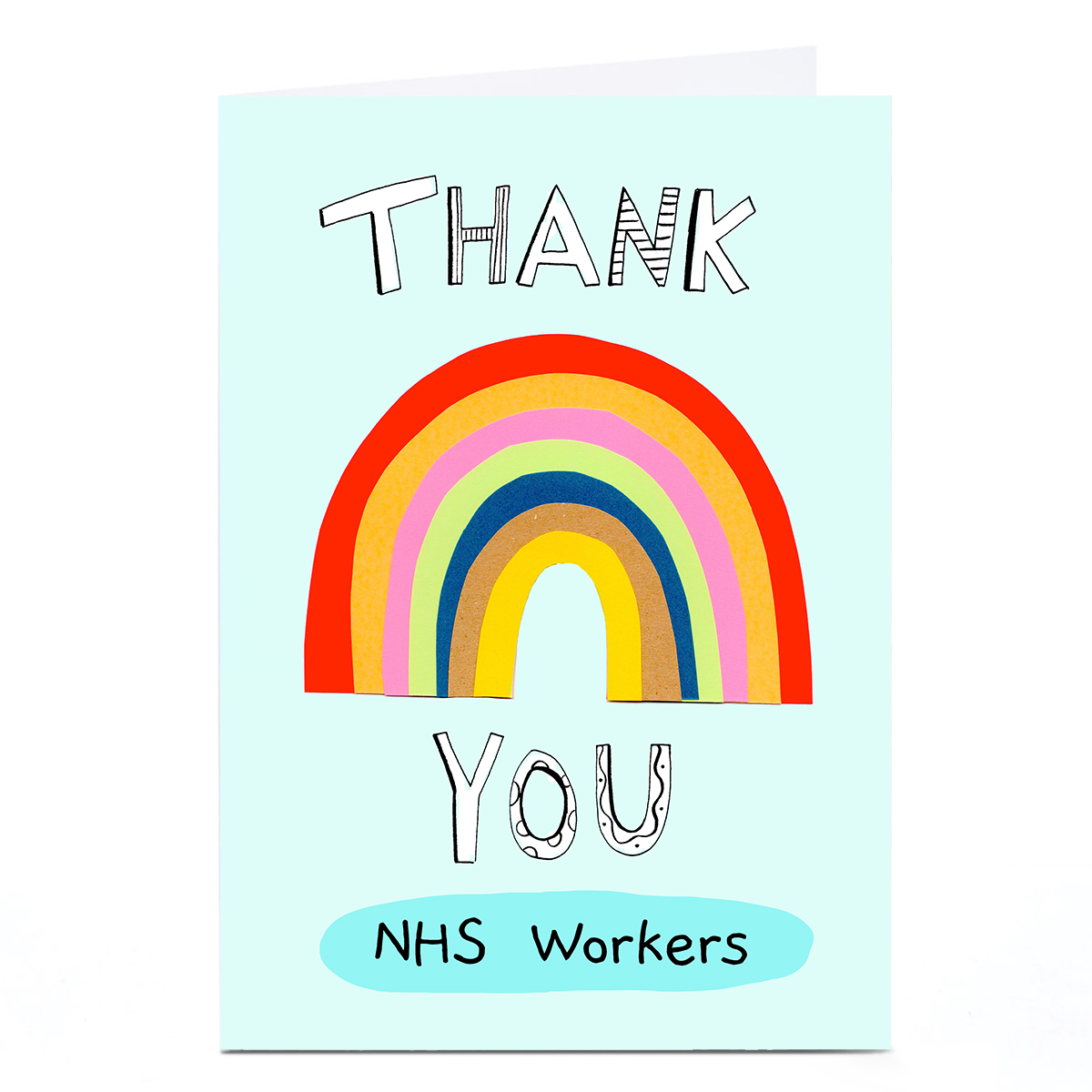 Personalised Lindsay Loves To Draw Thank You Card - Big Rainbow