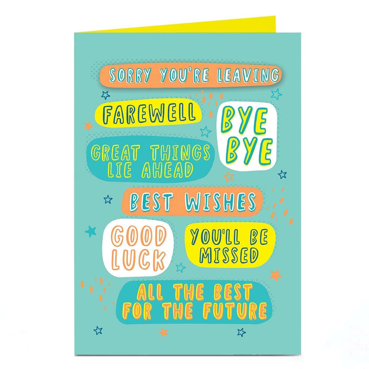 Personalised Good Luck Card - Sorry You're Leaving