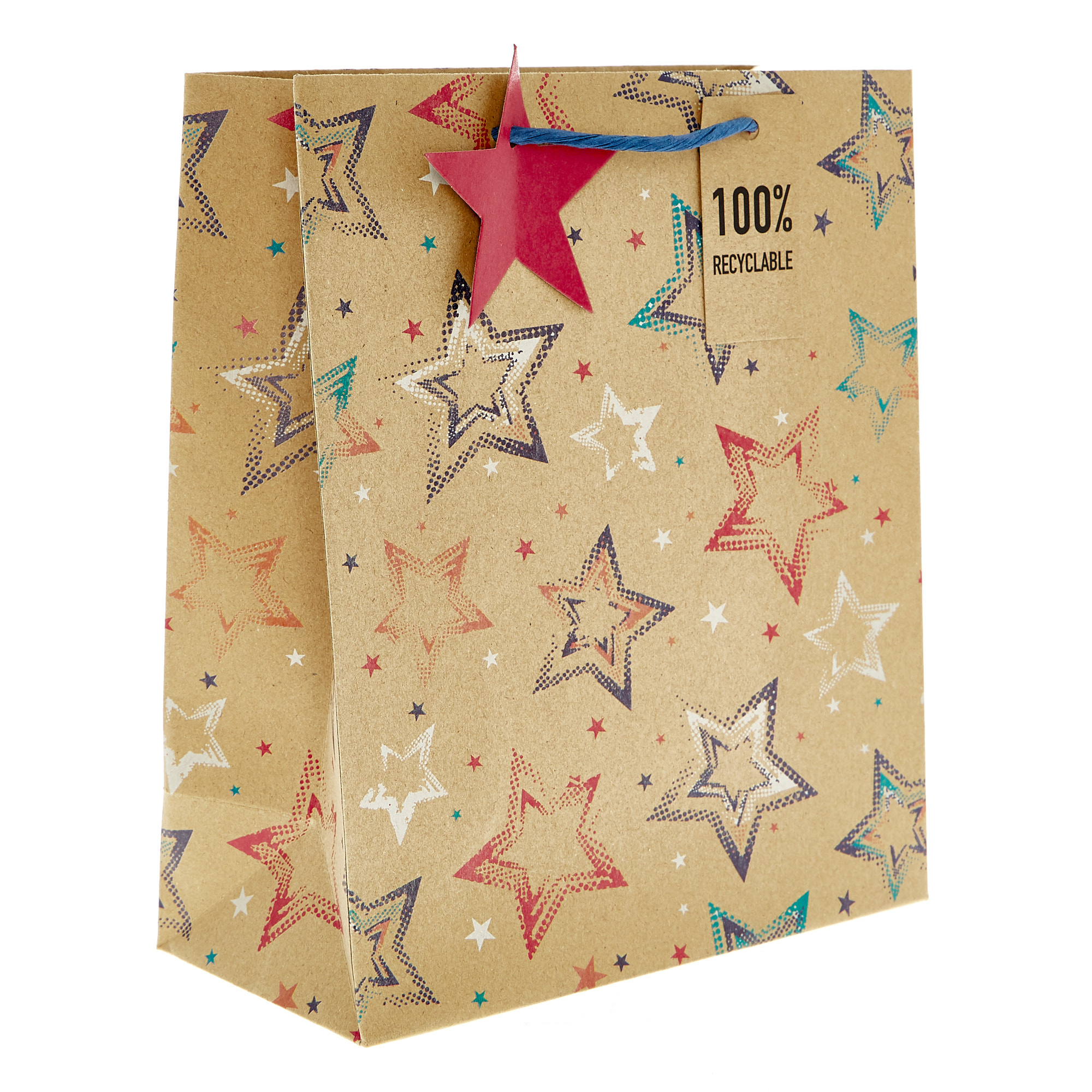 Medium Recyclable Kraft Starry Gift Bag