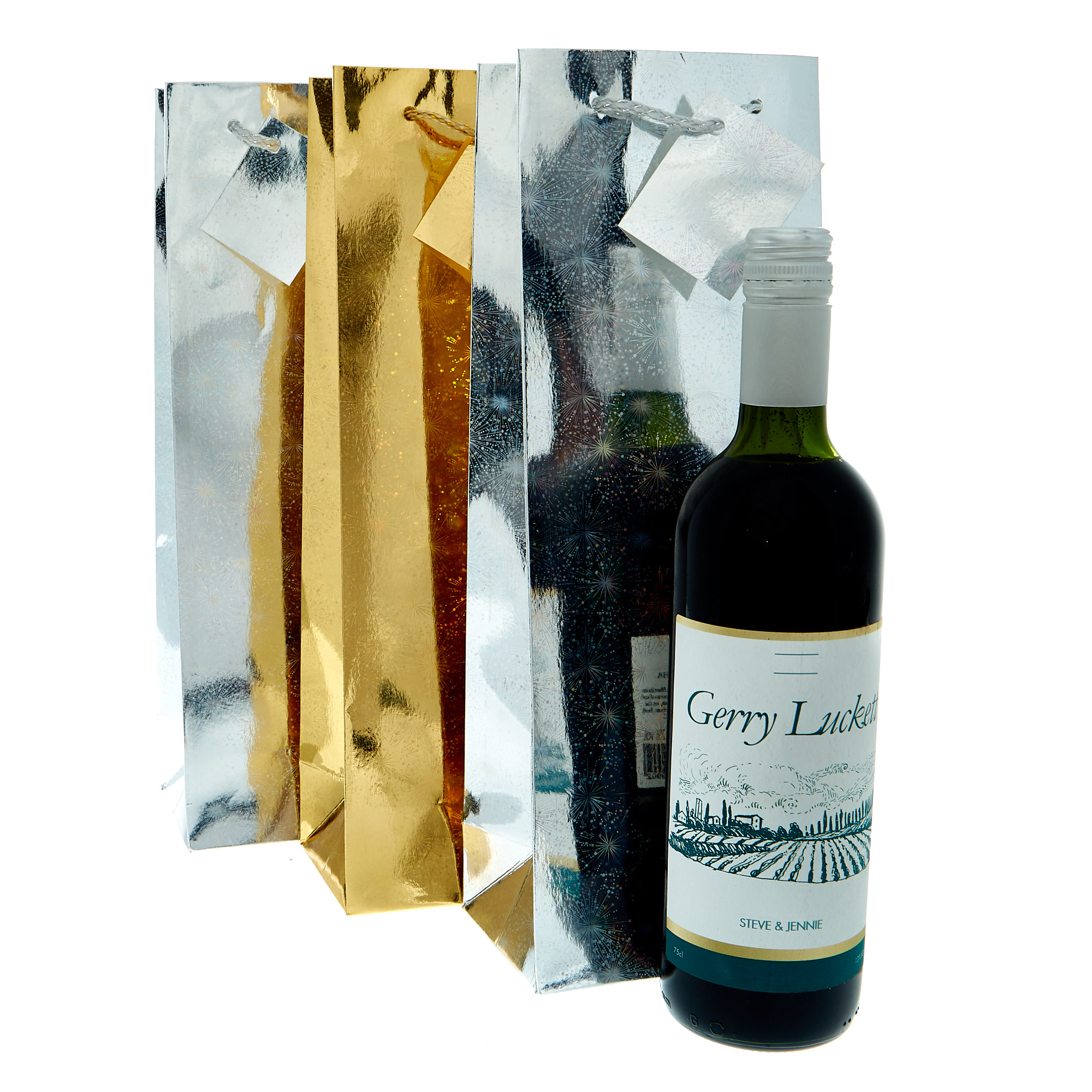 Gold & Silver Bottle Bags - Pack Of 3