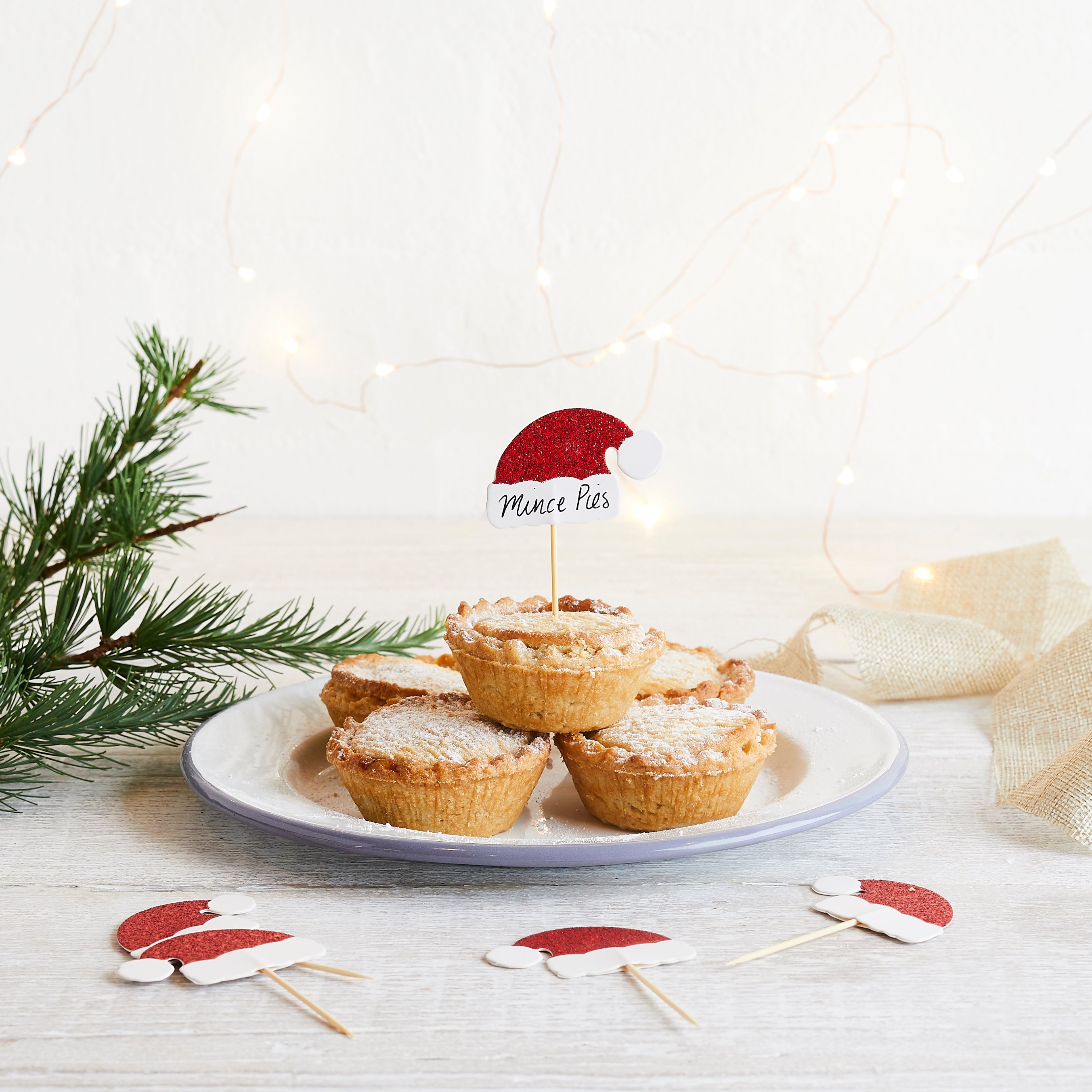 Santa Hat Food Picks 6 Pack