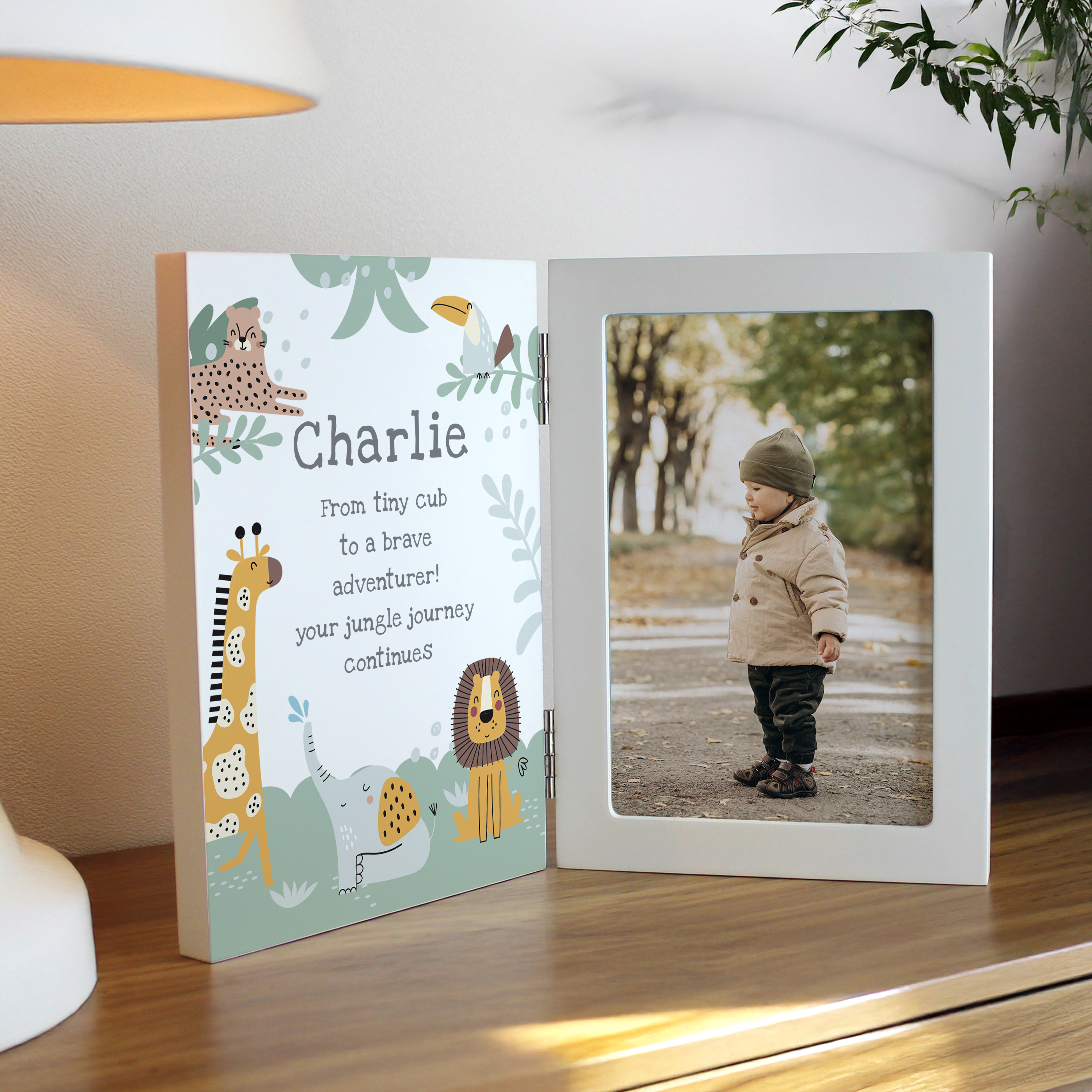 Personalised Animals Wooden Hinged 6x4-Inch Photo Frame