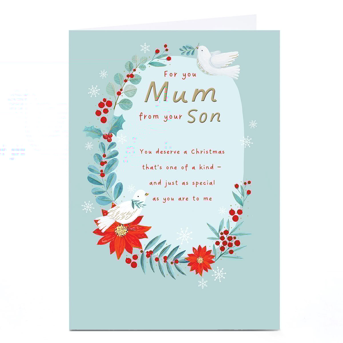 Personalised Christmas Card - For You Mum From Your Son