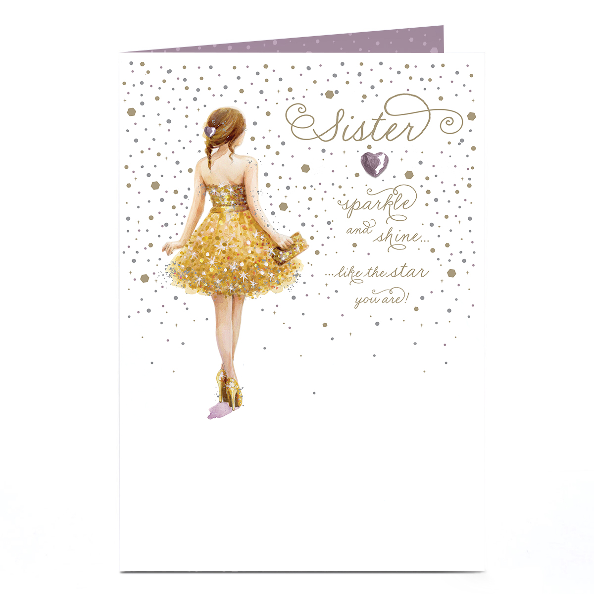 Birthday Card - Shine Like The Star You Are, Sister