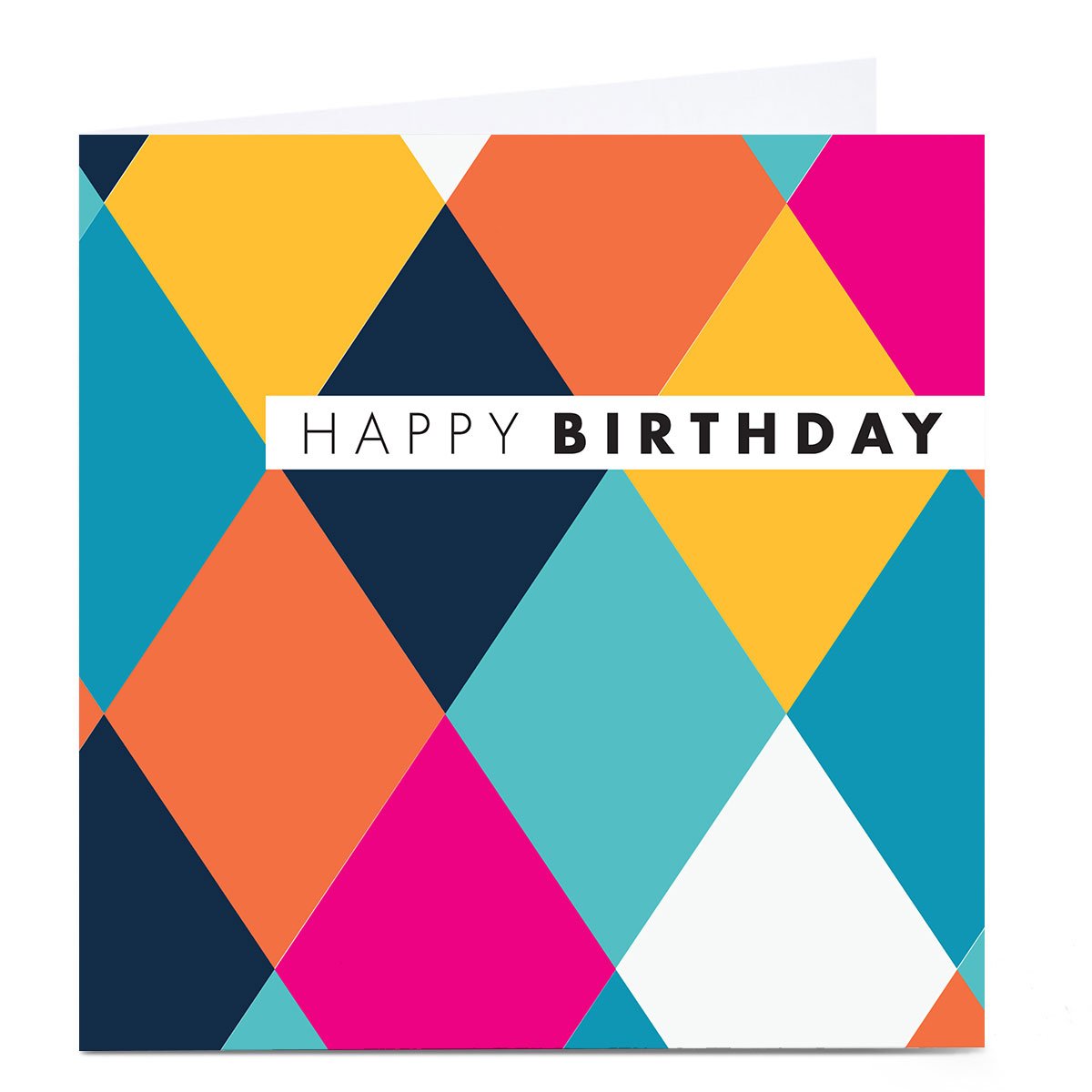 Personalised Hello Munki Birthday Card - Colourful Diamonds