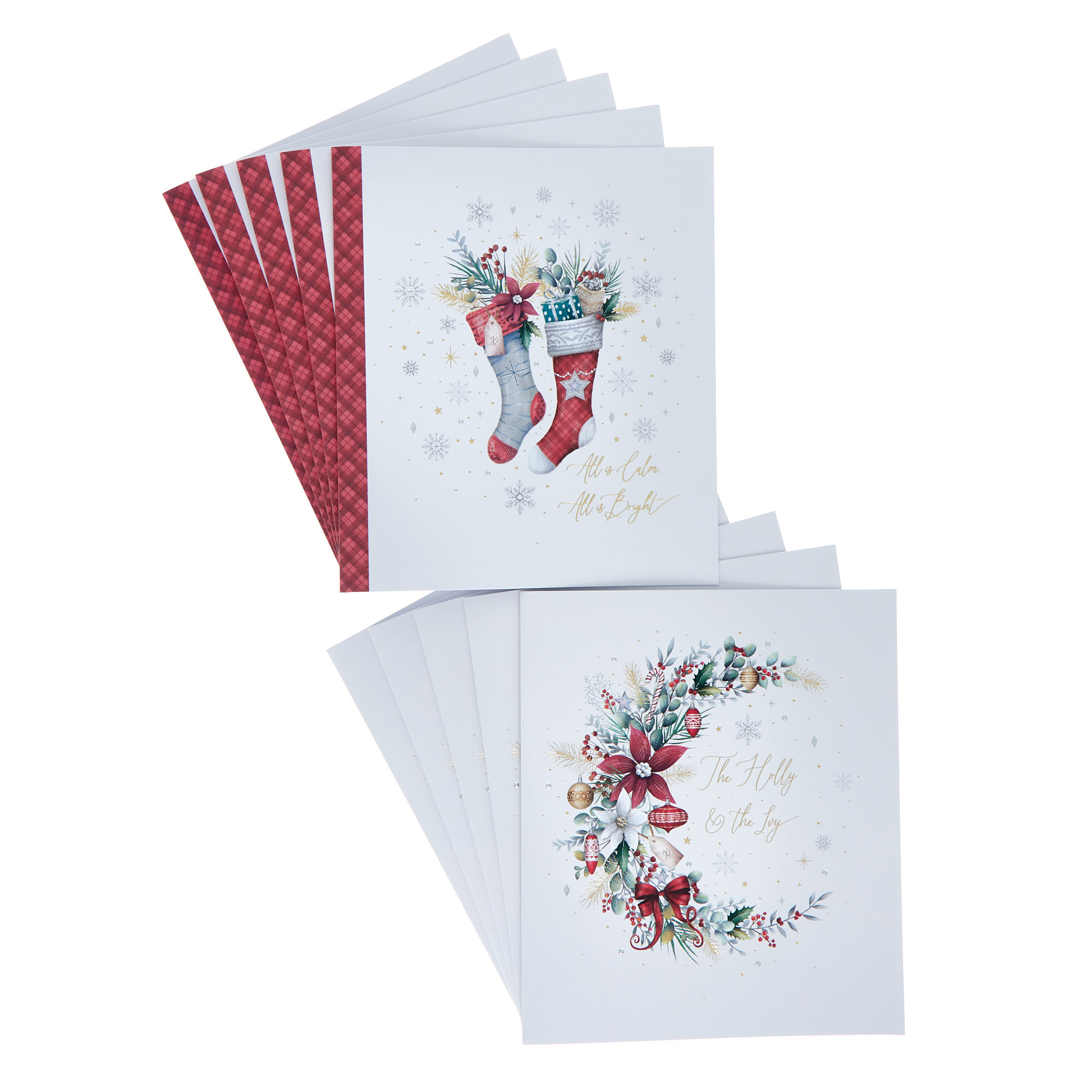 10 Premium Boxed Charity Christmas Cards - Lyrics (2 Designs)