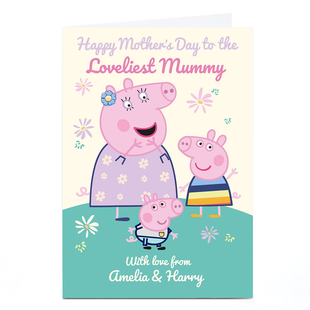 Personalised Peppa Pig Mother's Day Card  - Mummy, Peppa & George