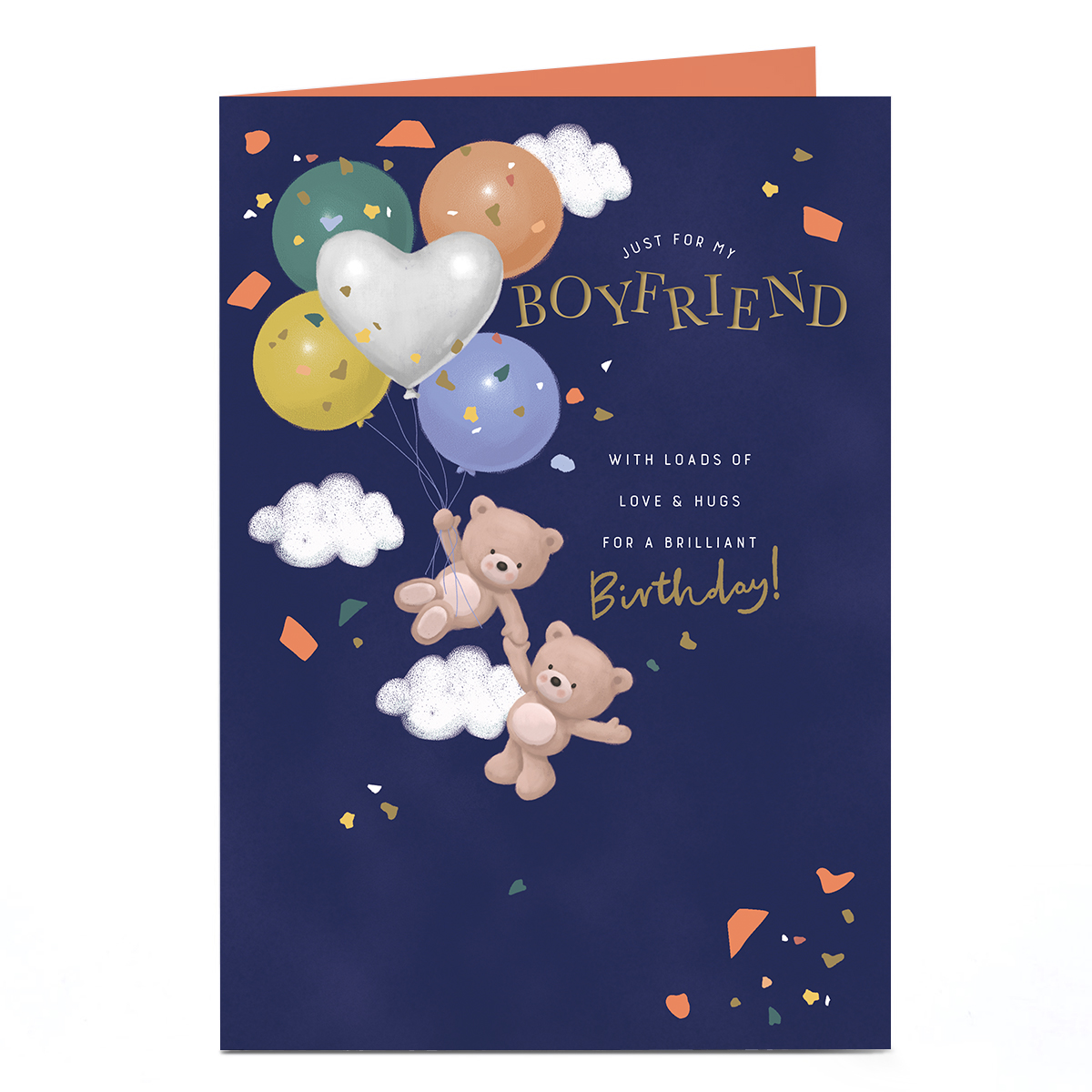 Hugs Birthday Card - Floating Bears, Boyfriend