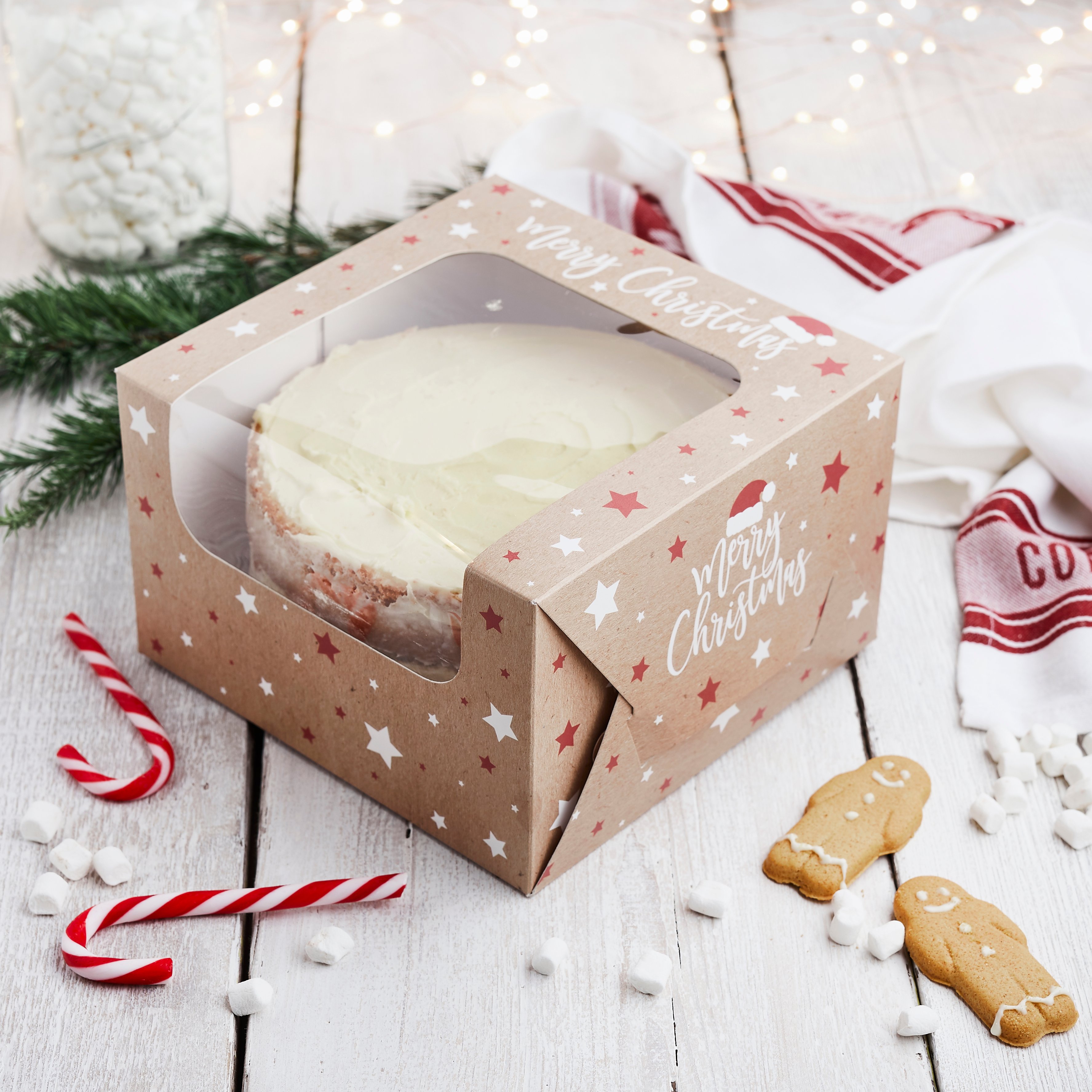 7-Inch Christmas Cake Box - Pack of 10