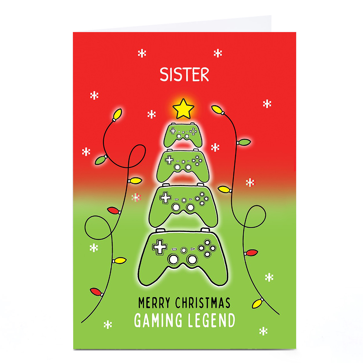 Personalised Christmas Card - Gaming Legend, Sister