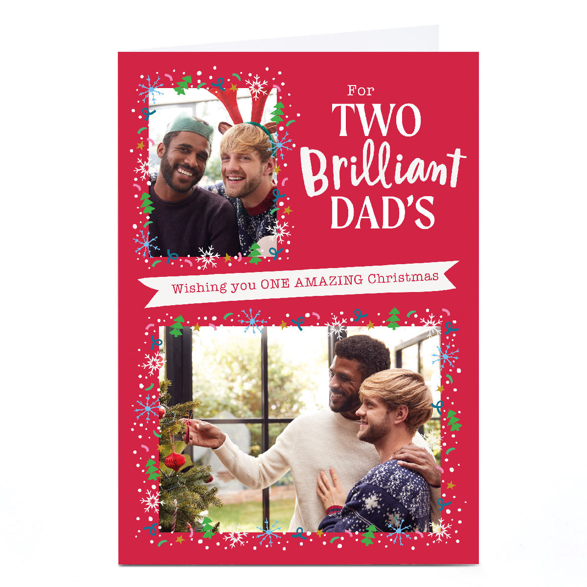 Personalised Ebony Newton Christmas Card - For Two Brillant Dads