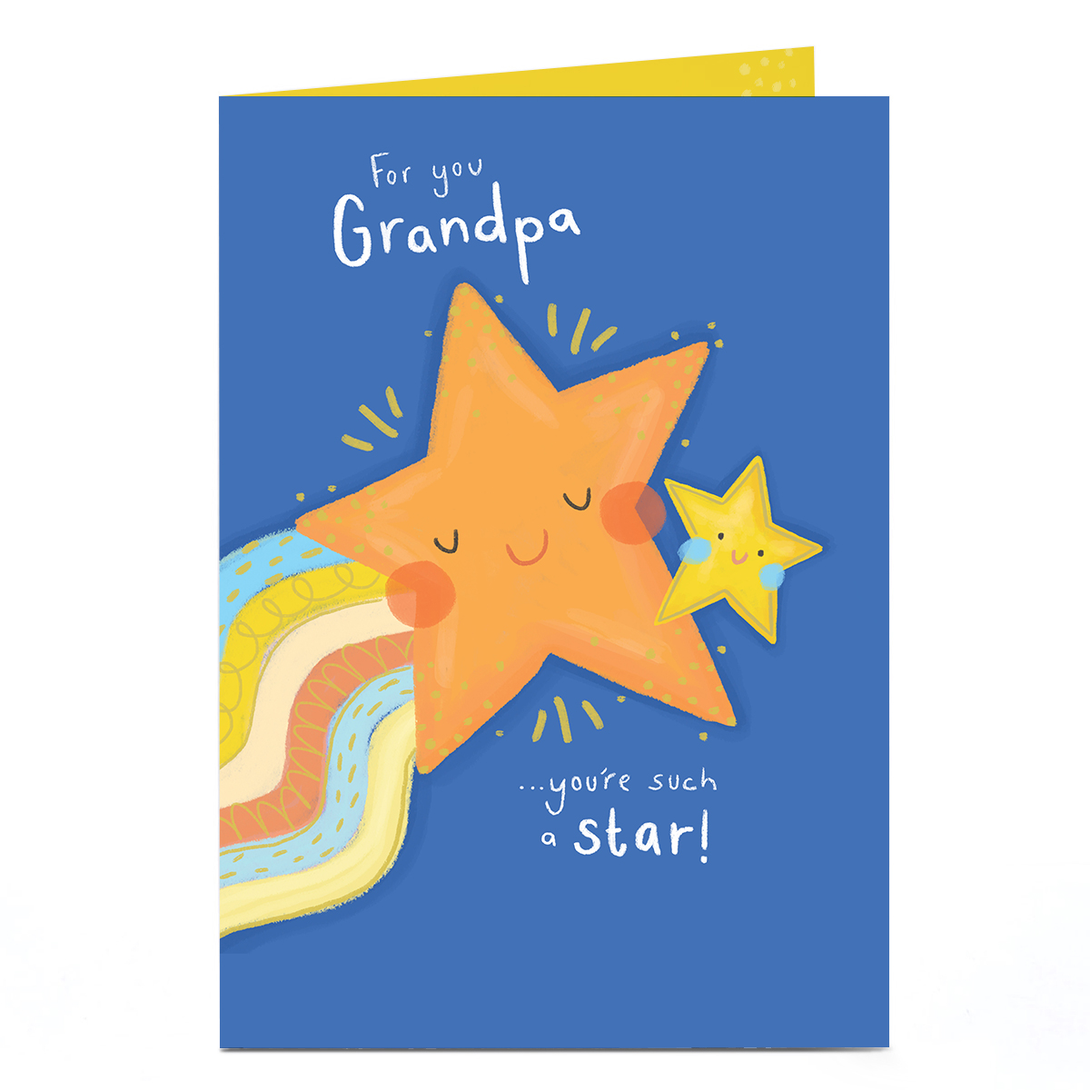 Birthday Card - Cute Shooting Stars, Grandpa