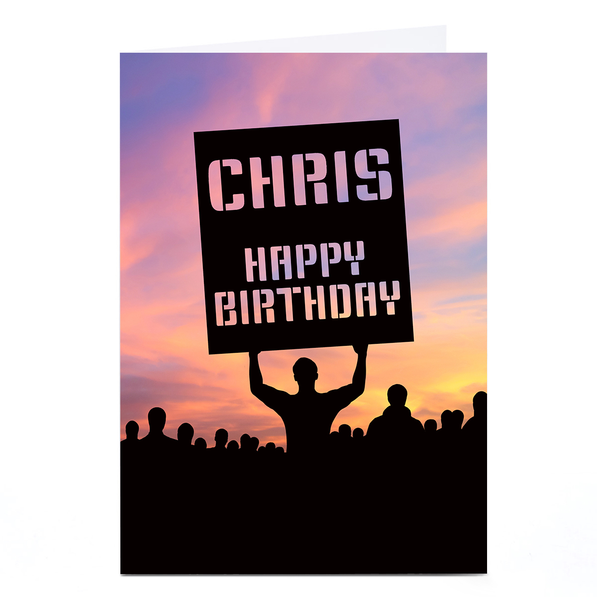 Personalised Birthday Card - Banner Silhouette