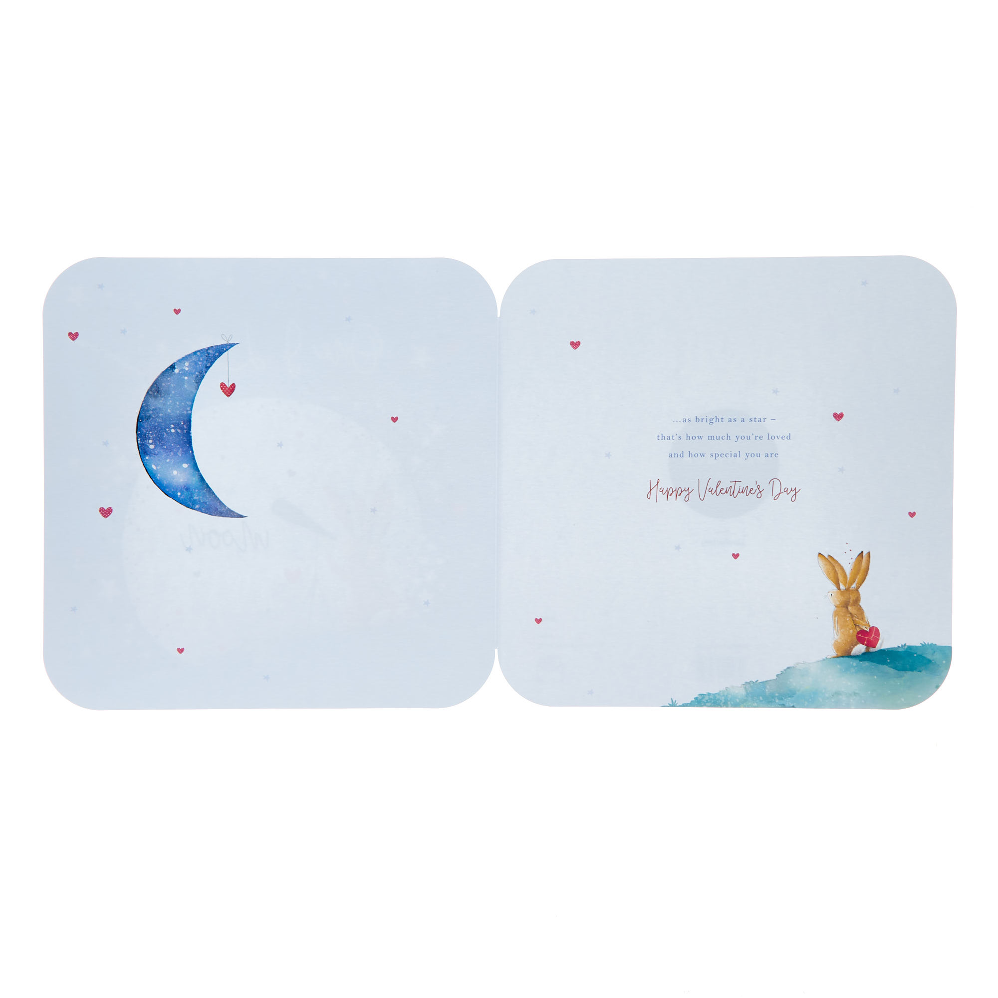 One I Love Bunnies & Moon Valentine's Day Card