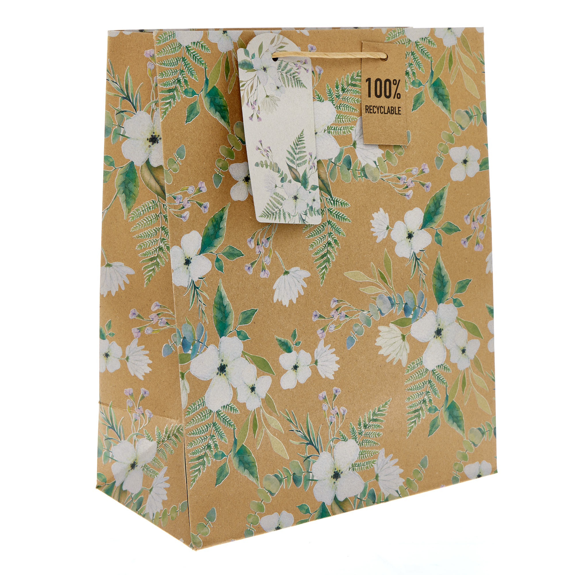Jeff Banks Recyclable Large Floral Kraft Gift Bag