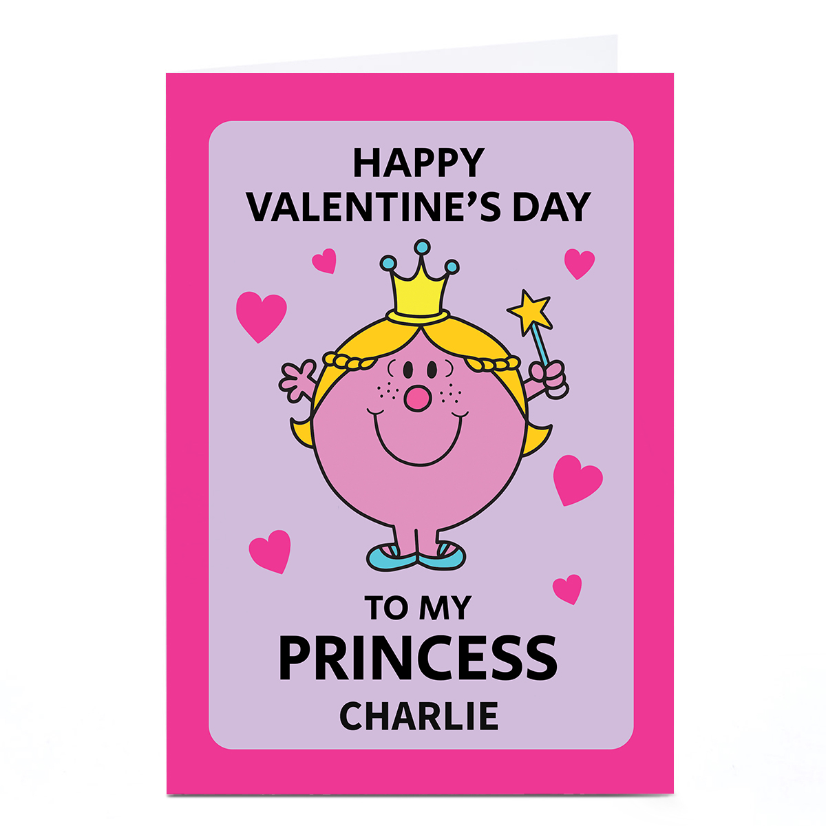 Personalised Little Miss Valentine's Day Card - Princess