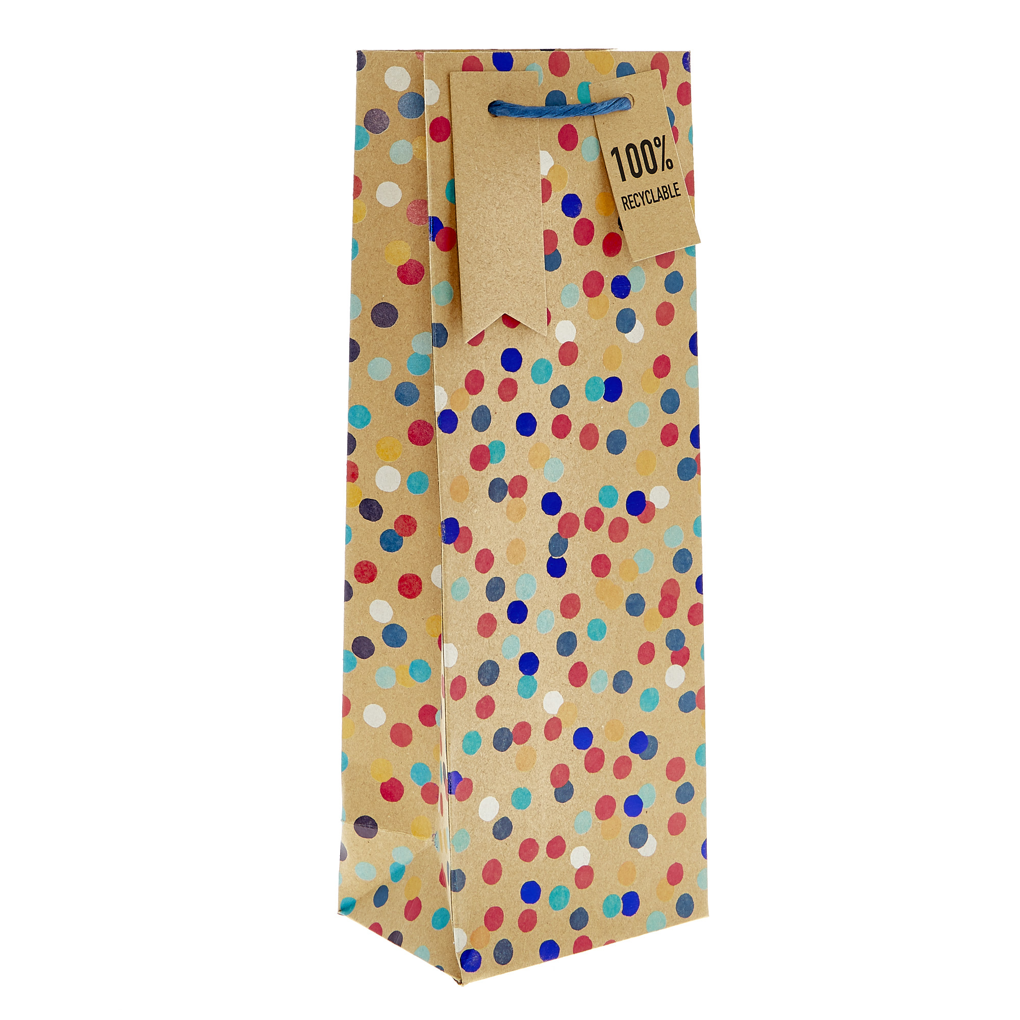 Buy Recyclable Kraft Polka Dot Bottle Bag for GBP 0.90 Card Factory UK
