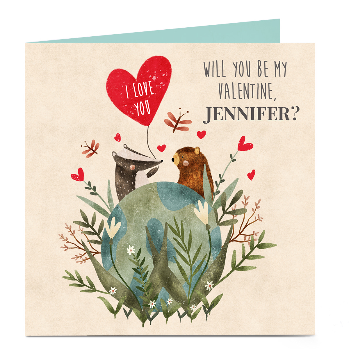Personalised Valentine's Day Card - Be My Valentine Bears