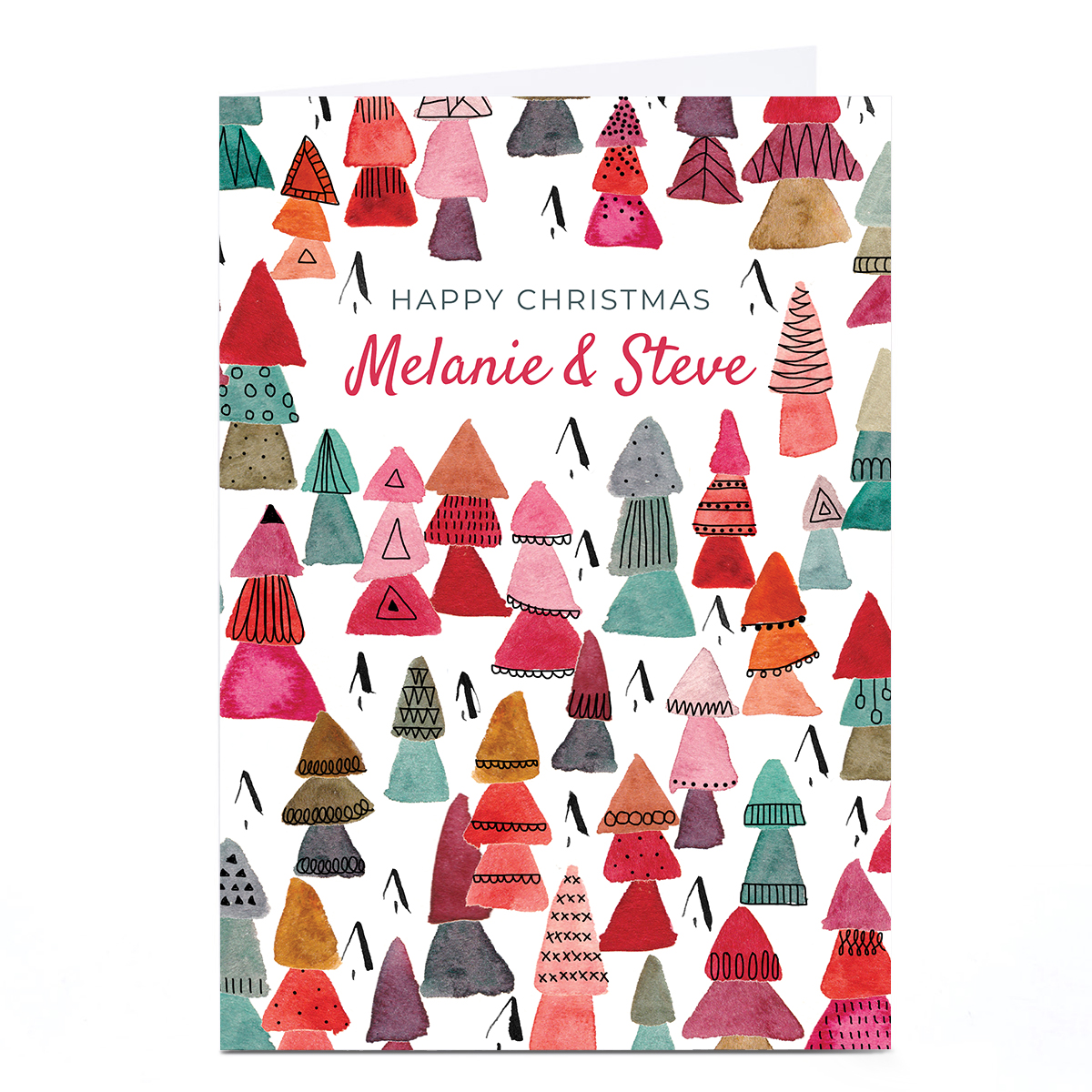 Personalised Rebecca Prinn Christmas Card - Trees