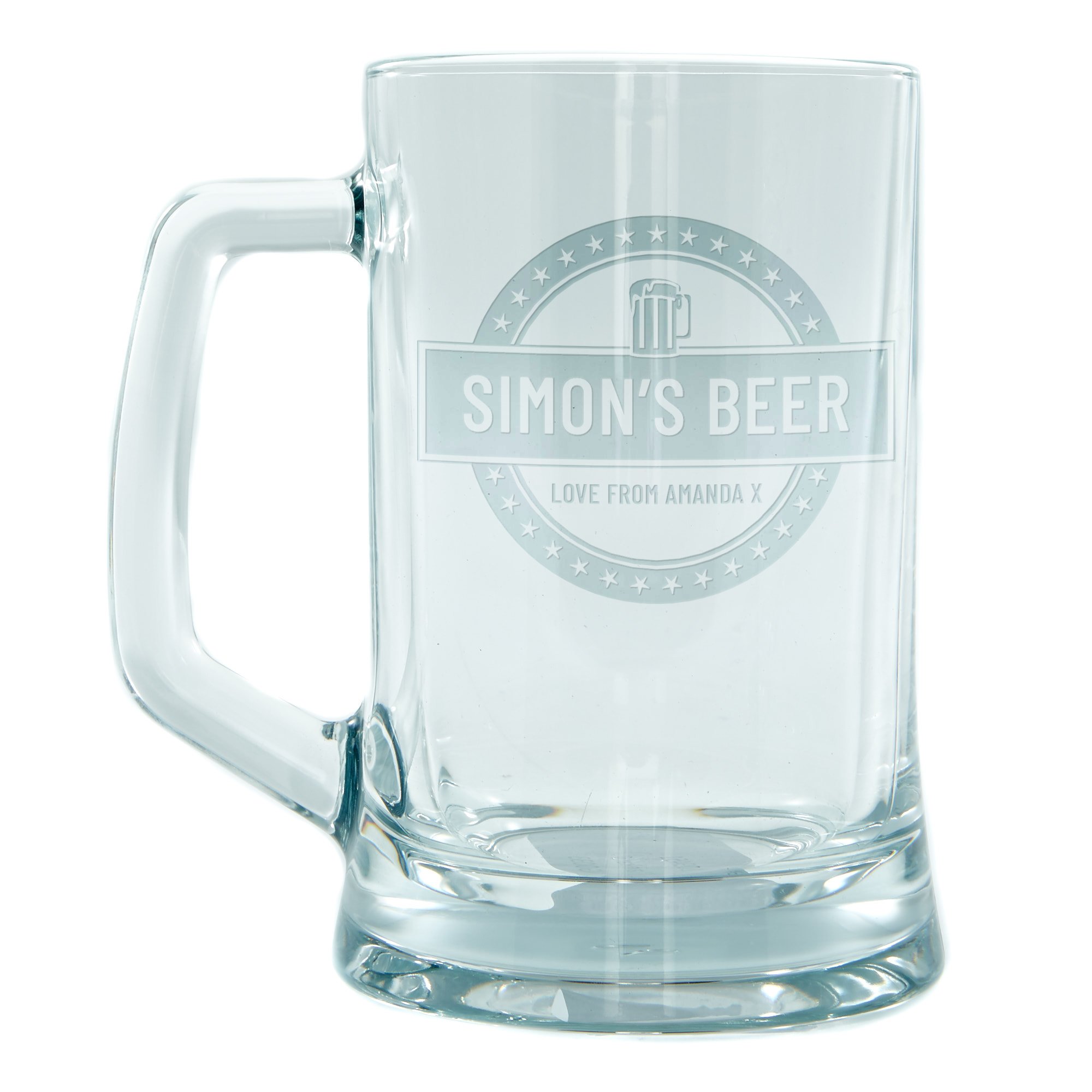 Personalised Engraved Pint Tankard - Circular Badge