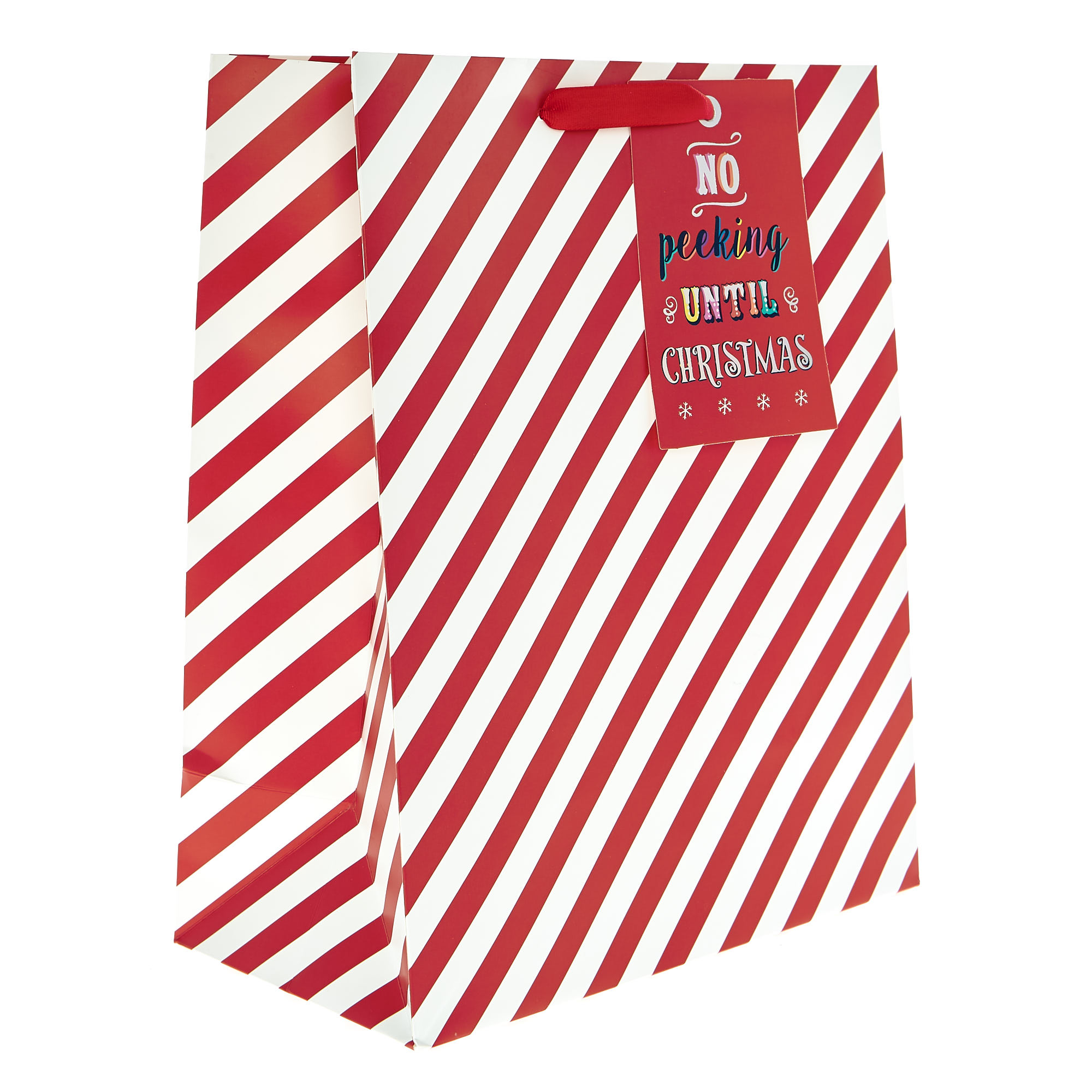 Buy Large Portrait Christmas Gift Bag - Candy Stripes for GBP 1.12